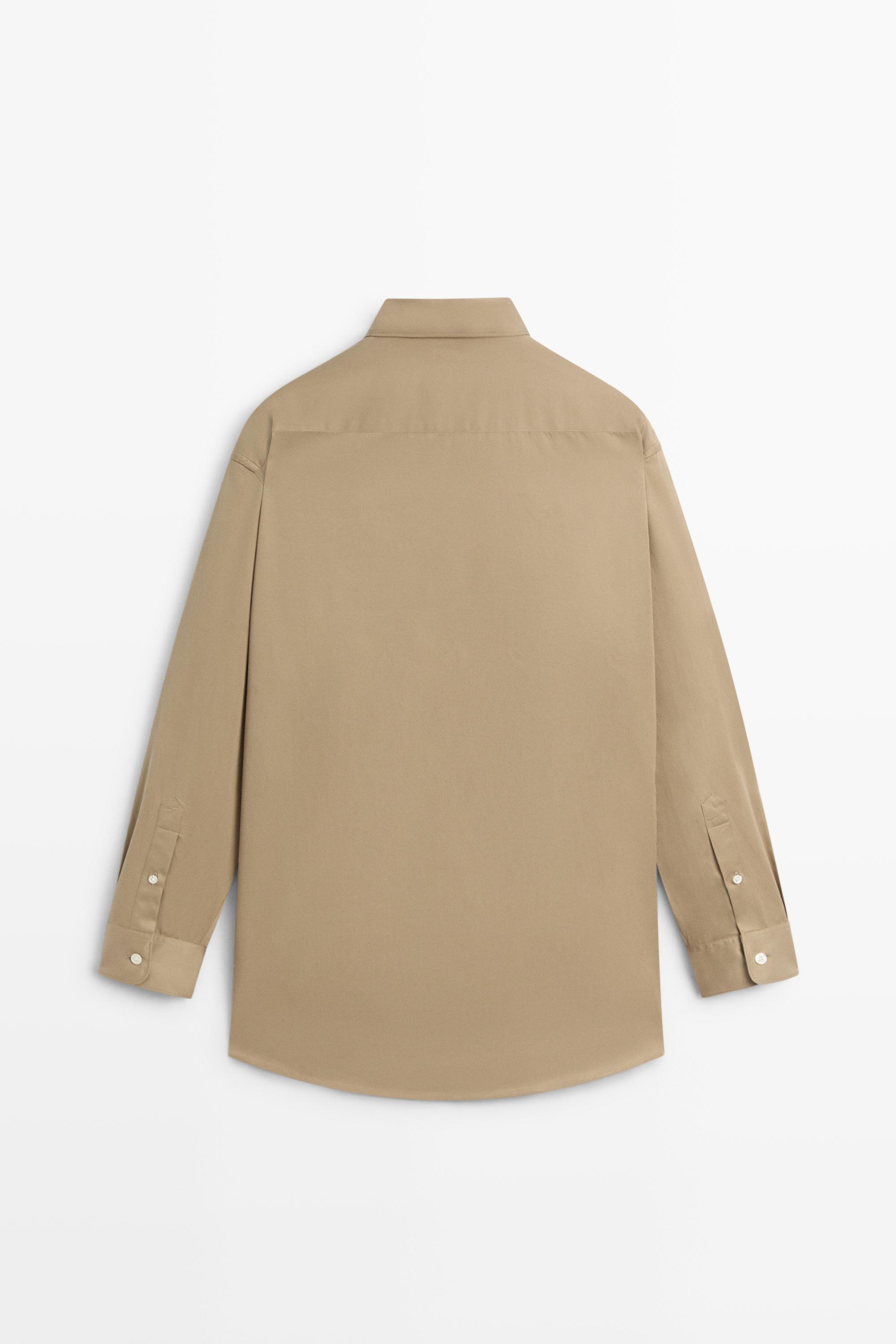 100% cotton poplin shirt — GREENISH