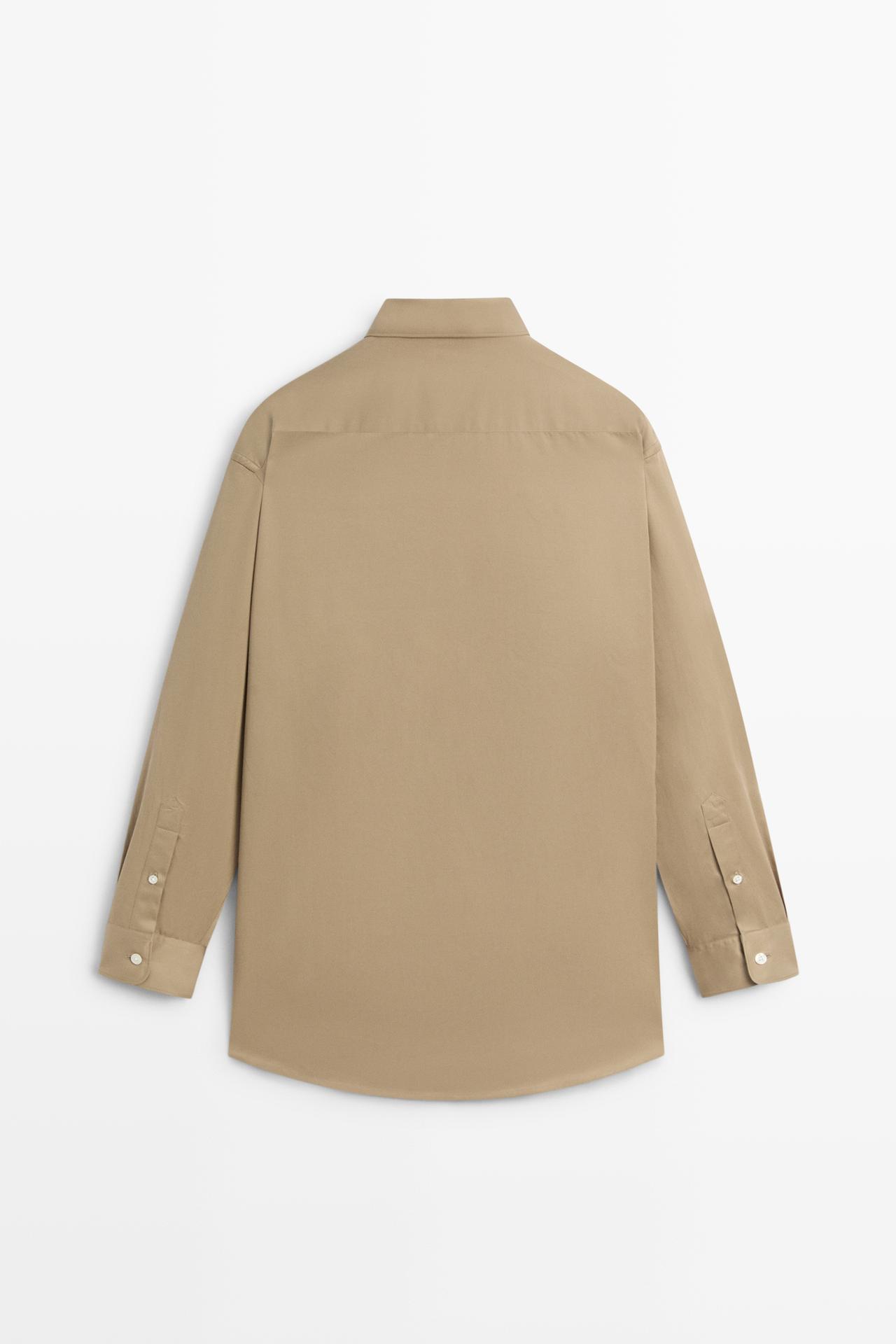 100% cotton poplin shirt — GREENISH