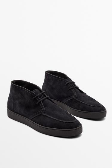 Split suede moc toe bootie — Dark blue 2