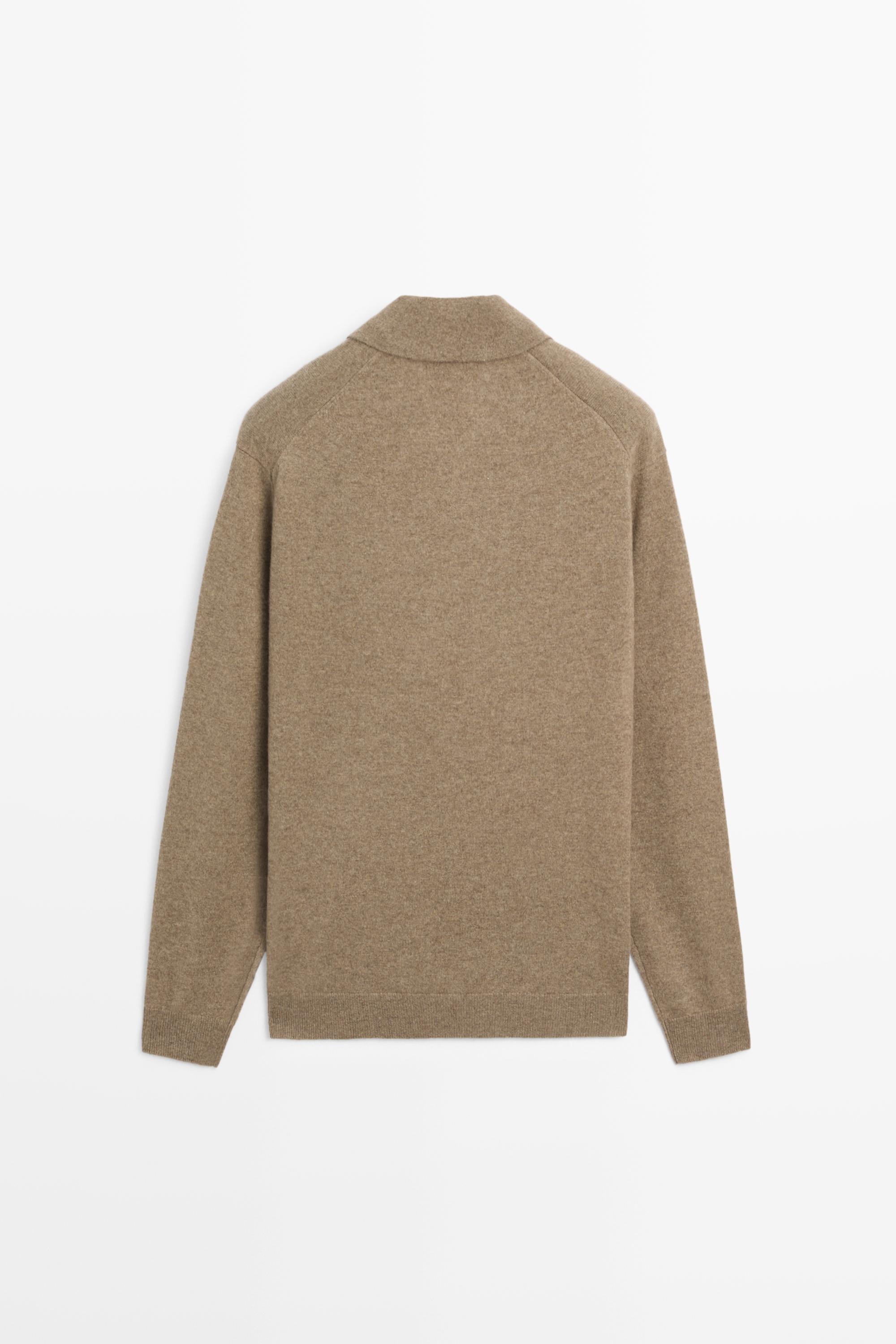 100% cashmere knit polo sweater - thumbnail 6