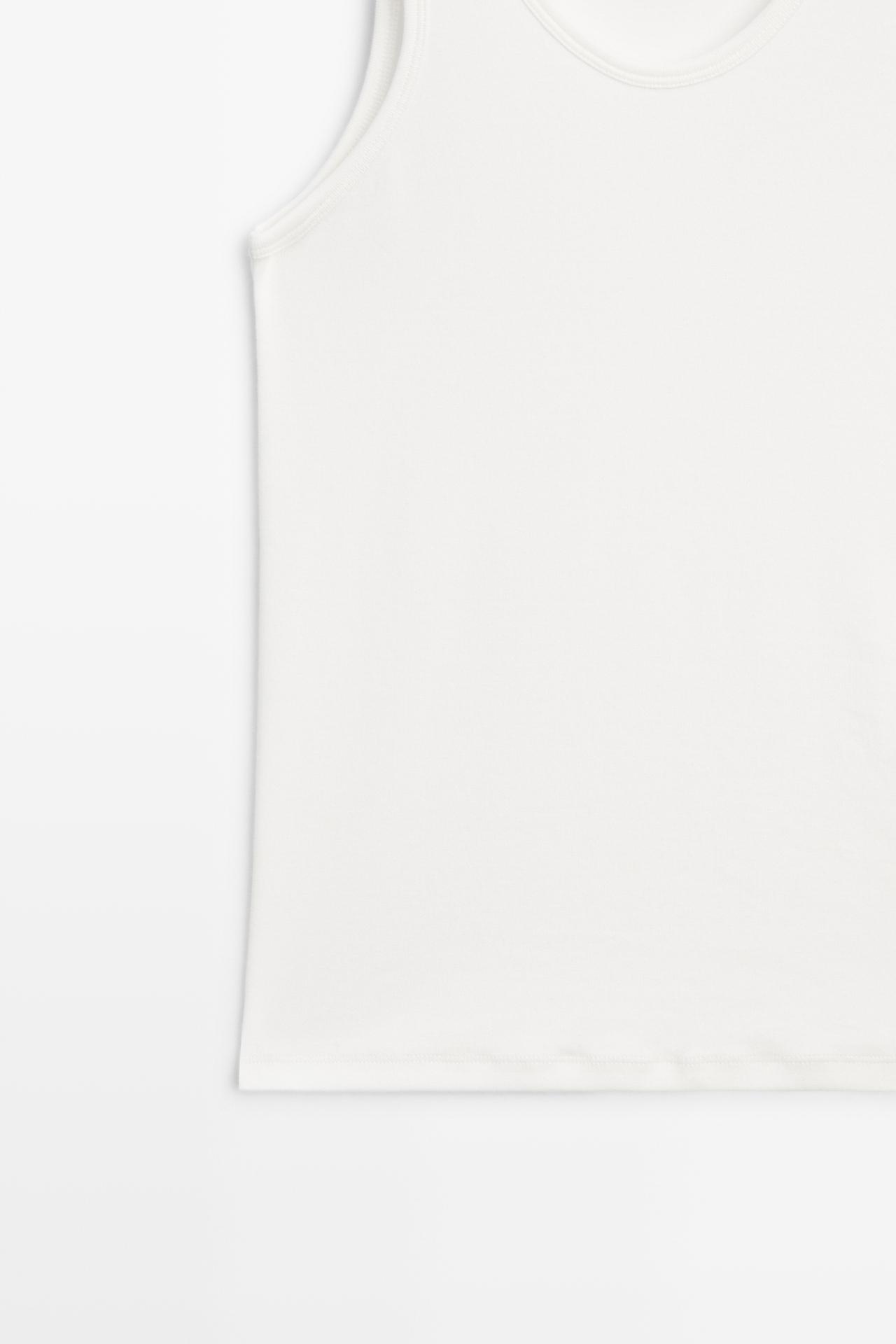 Cotton blend crew neck T-shirt — WHITE