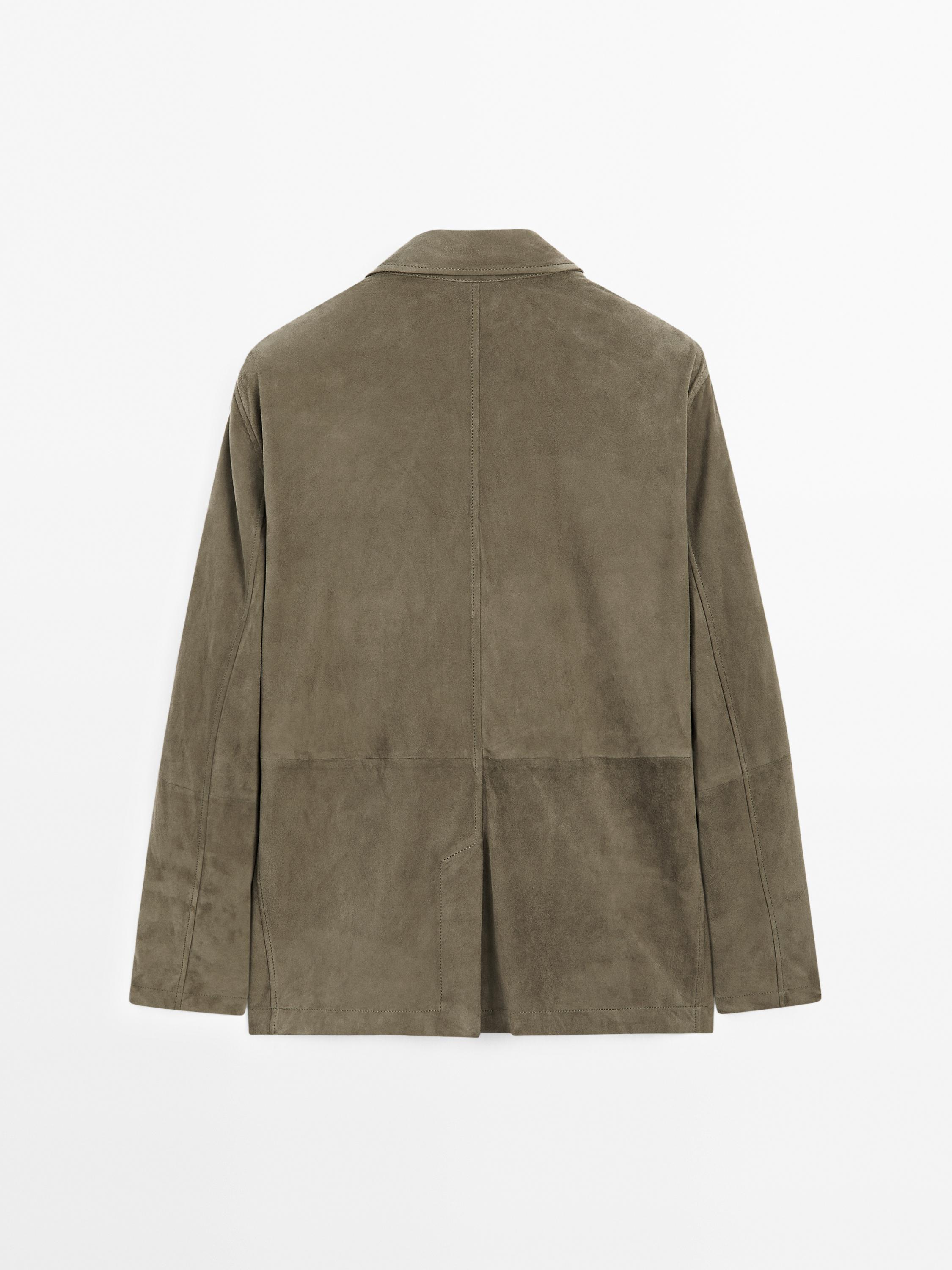 Suede leather blazer