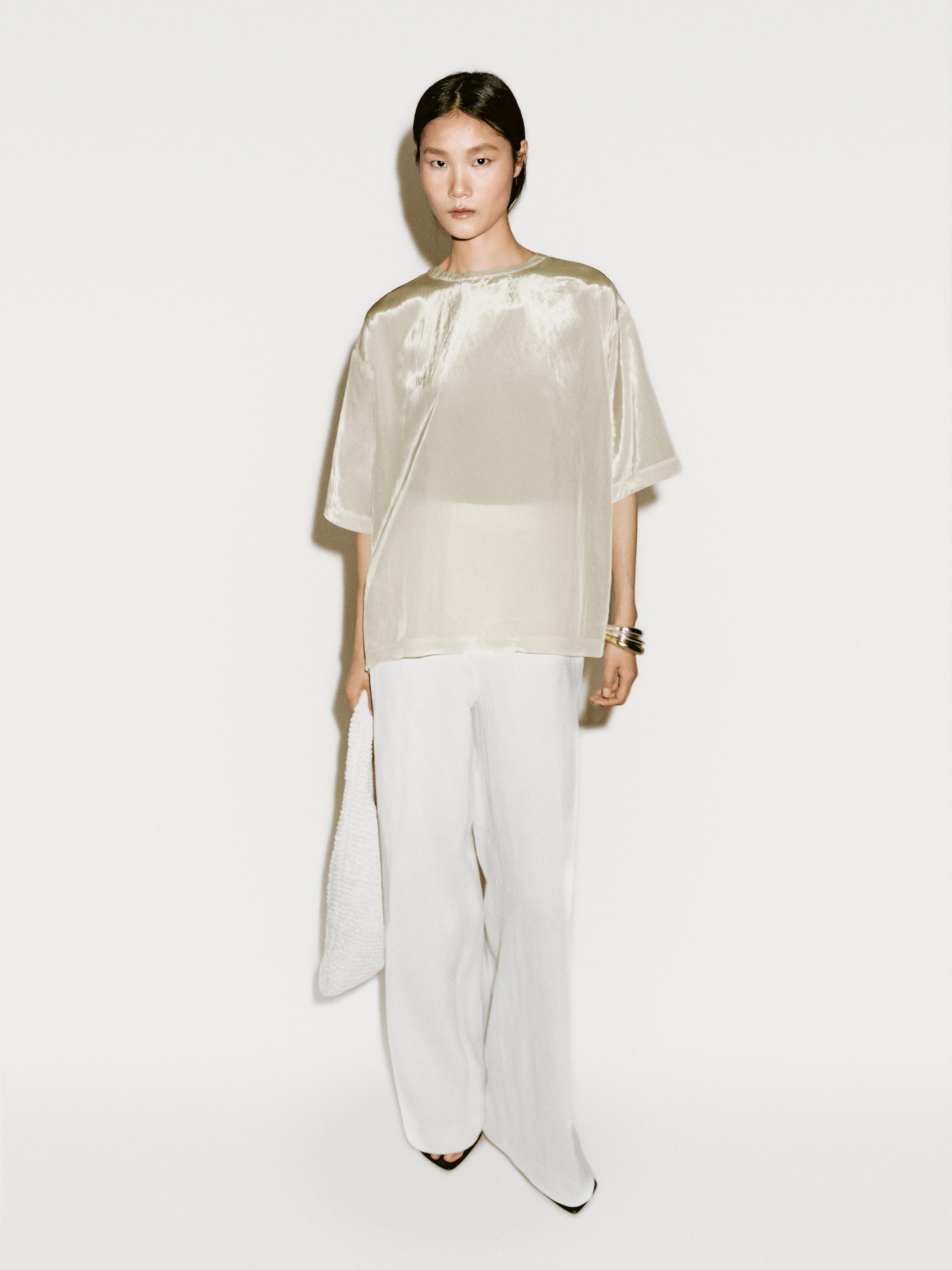 Flowing linen blend trousers with corset belt - Limited Edition