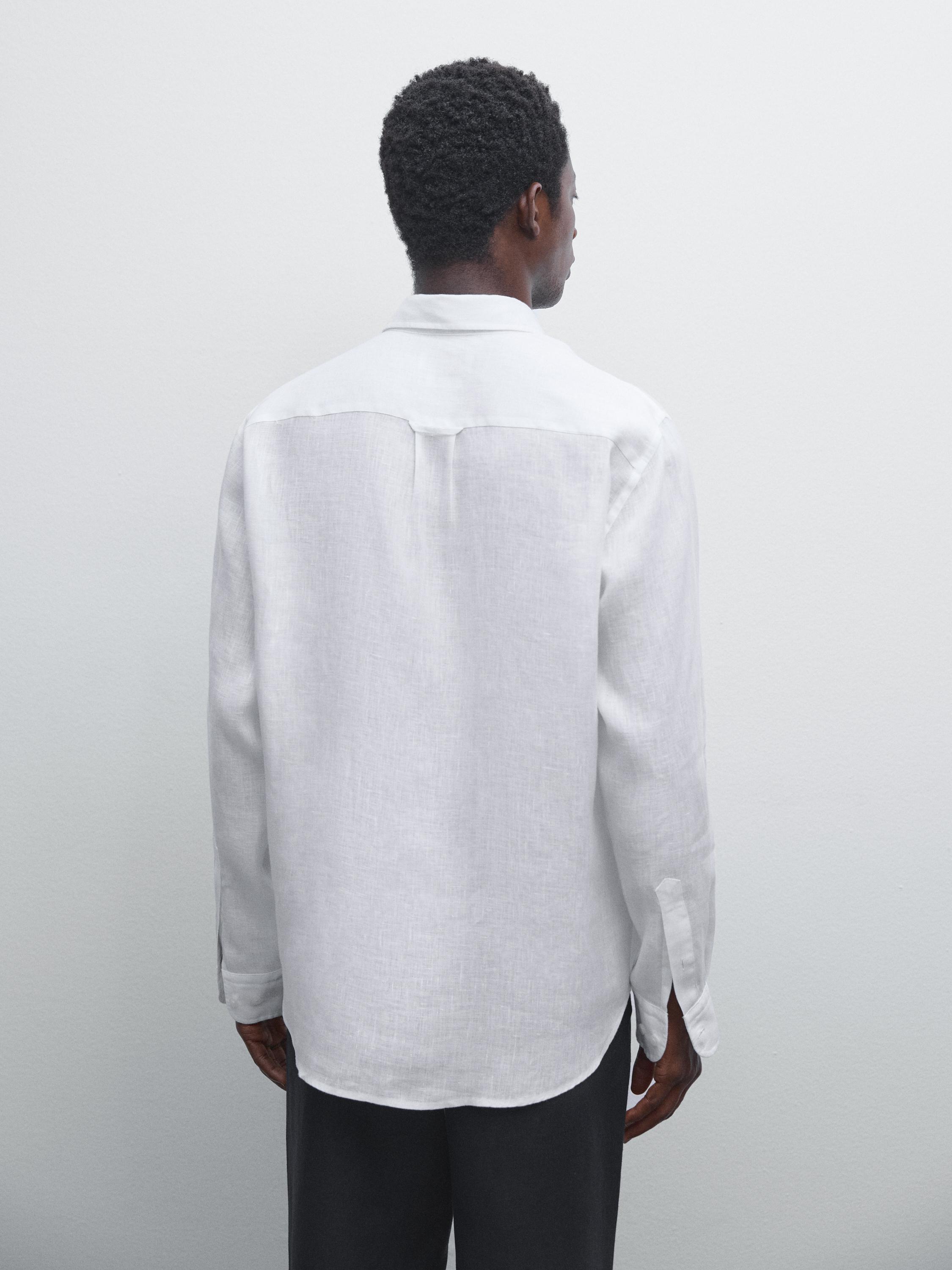 Camisa regular fit 100% linho