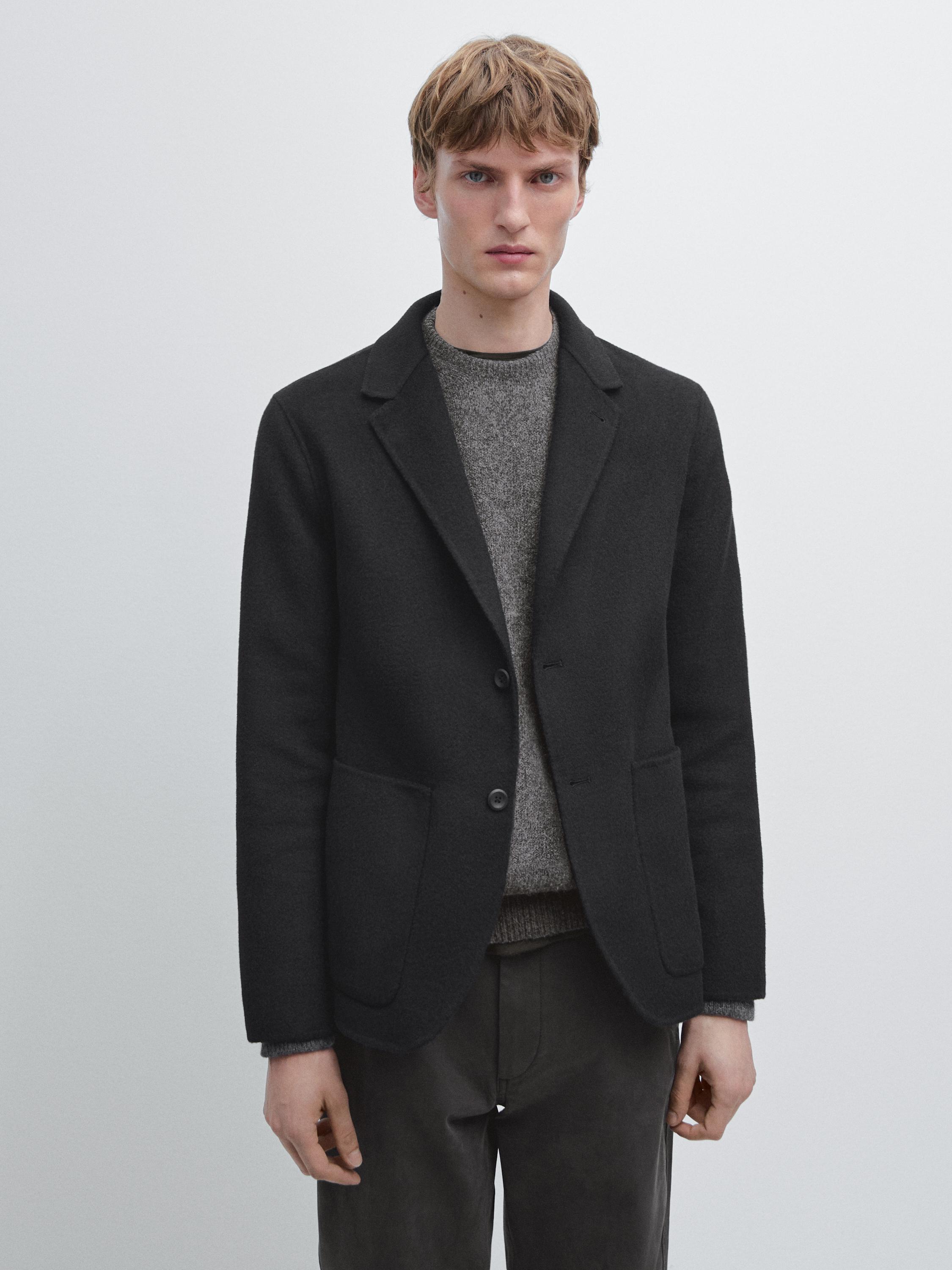 Blazer double épaisseur en laine mélangée