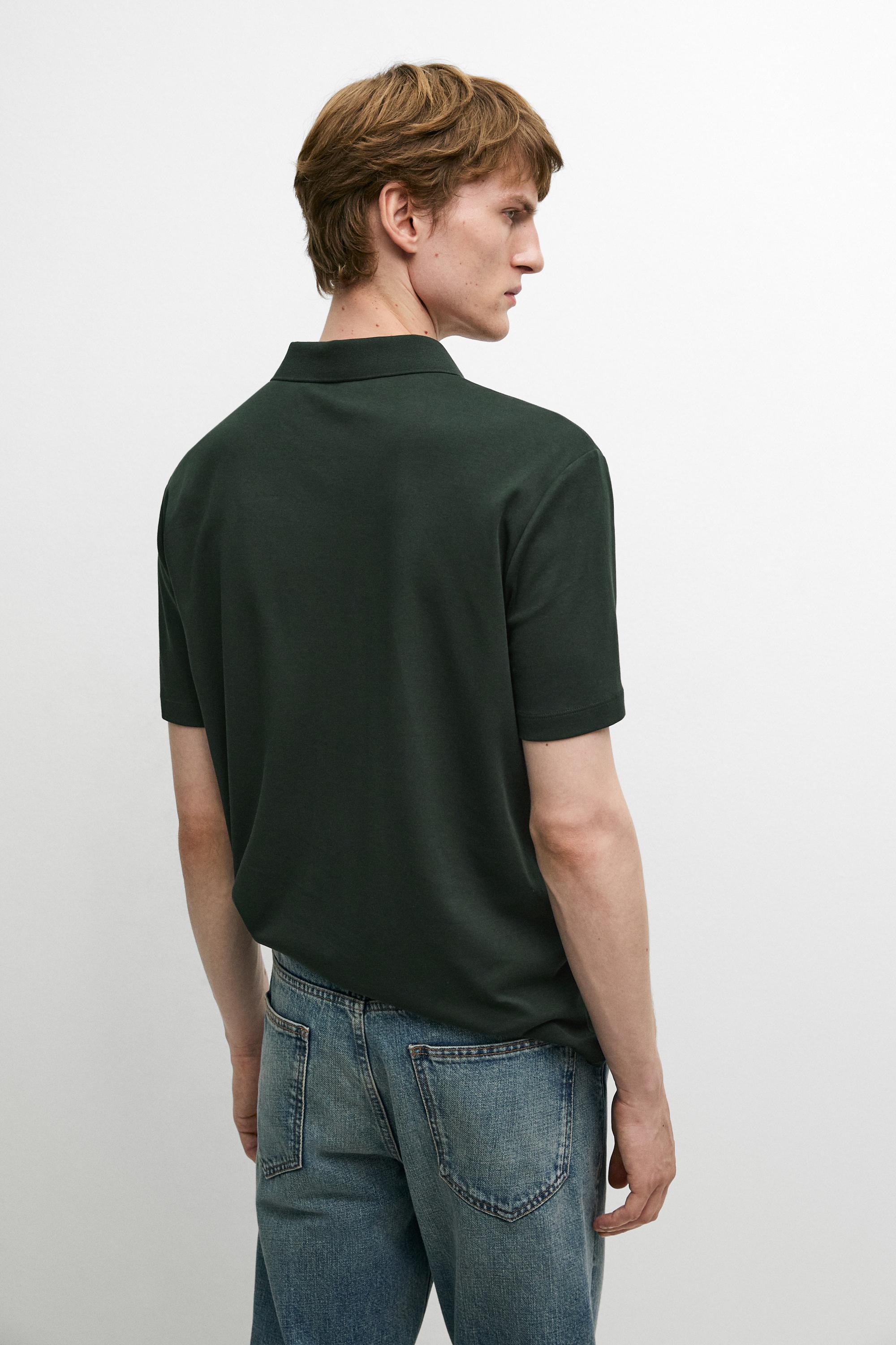 100% cotton short sleeve polo shirt — KHAKI