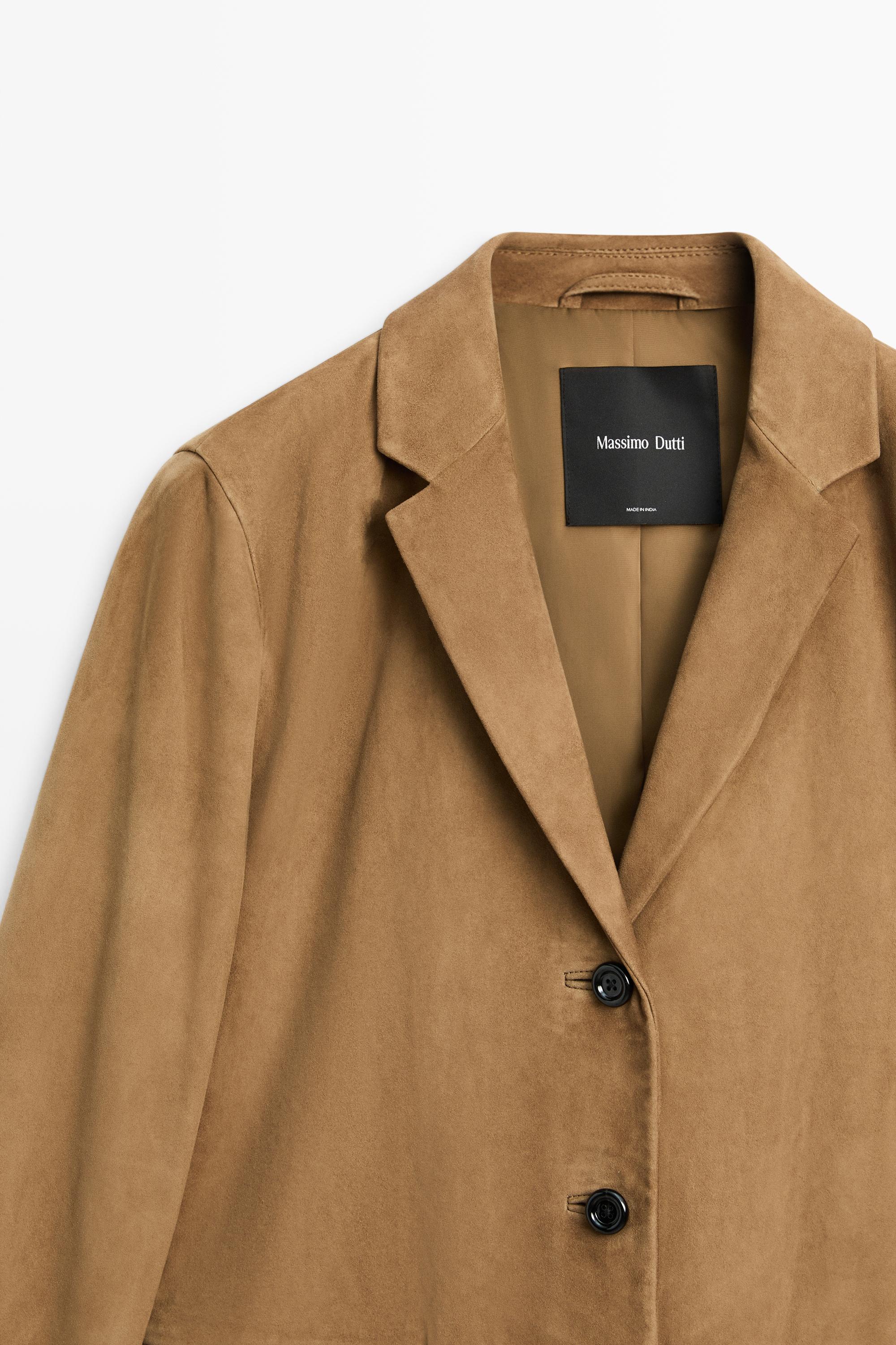 Suede lapel blazer — SAND