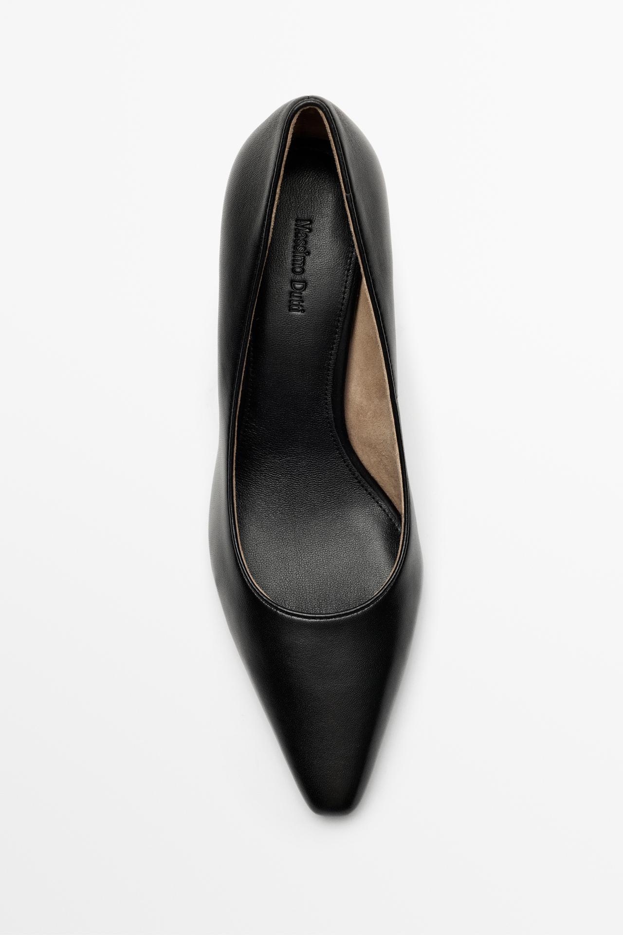 Leather high-heel shoe — BLACK