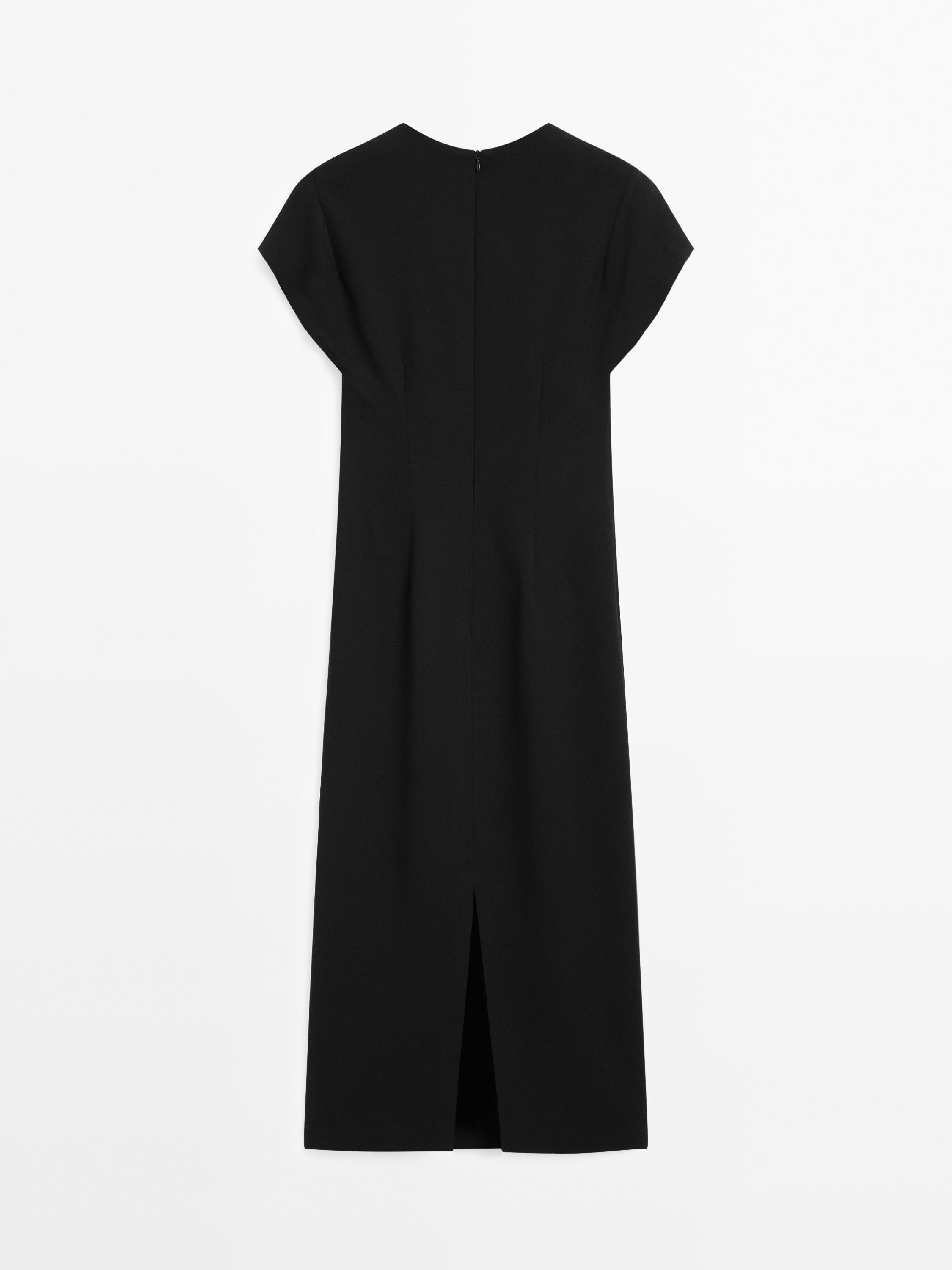 Crepe midi dress