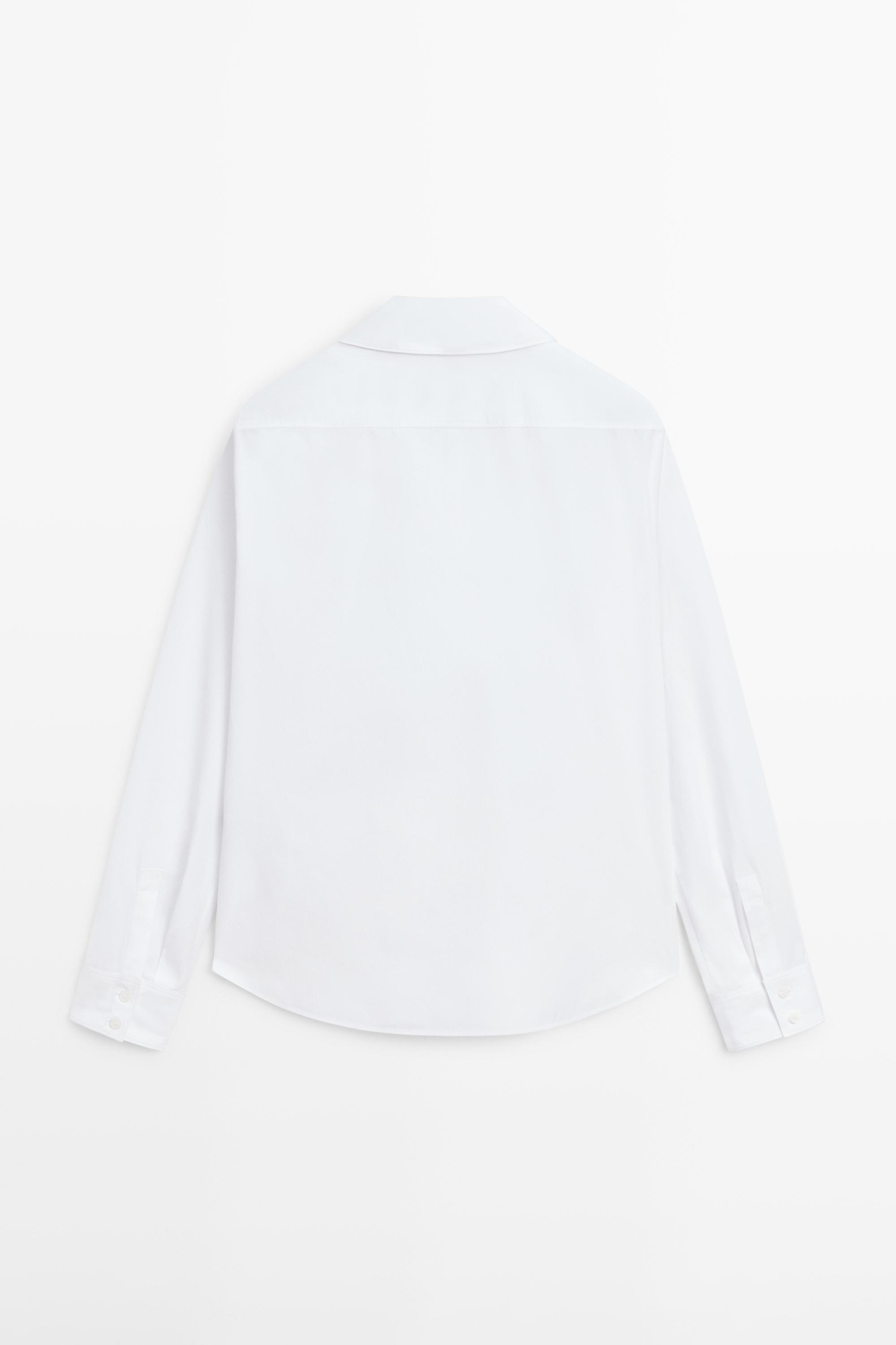 100% cotton poplin shirt — WHITE