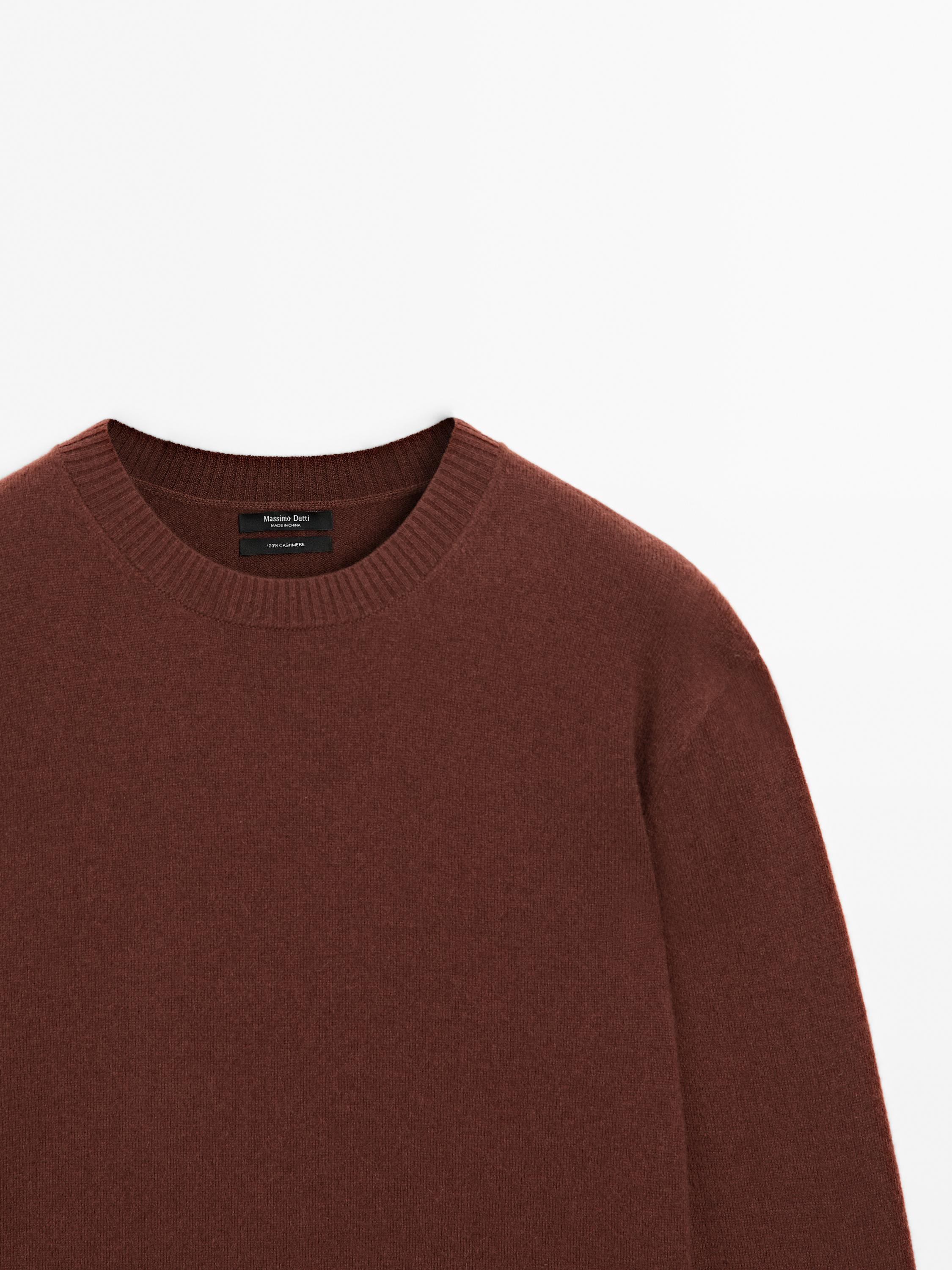 100% cashmere crew neck sweater