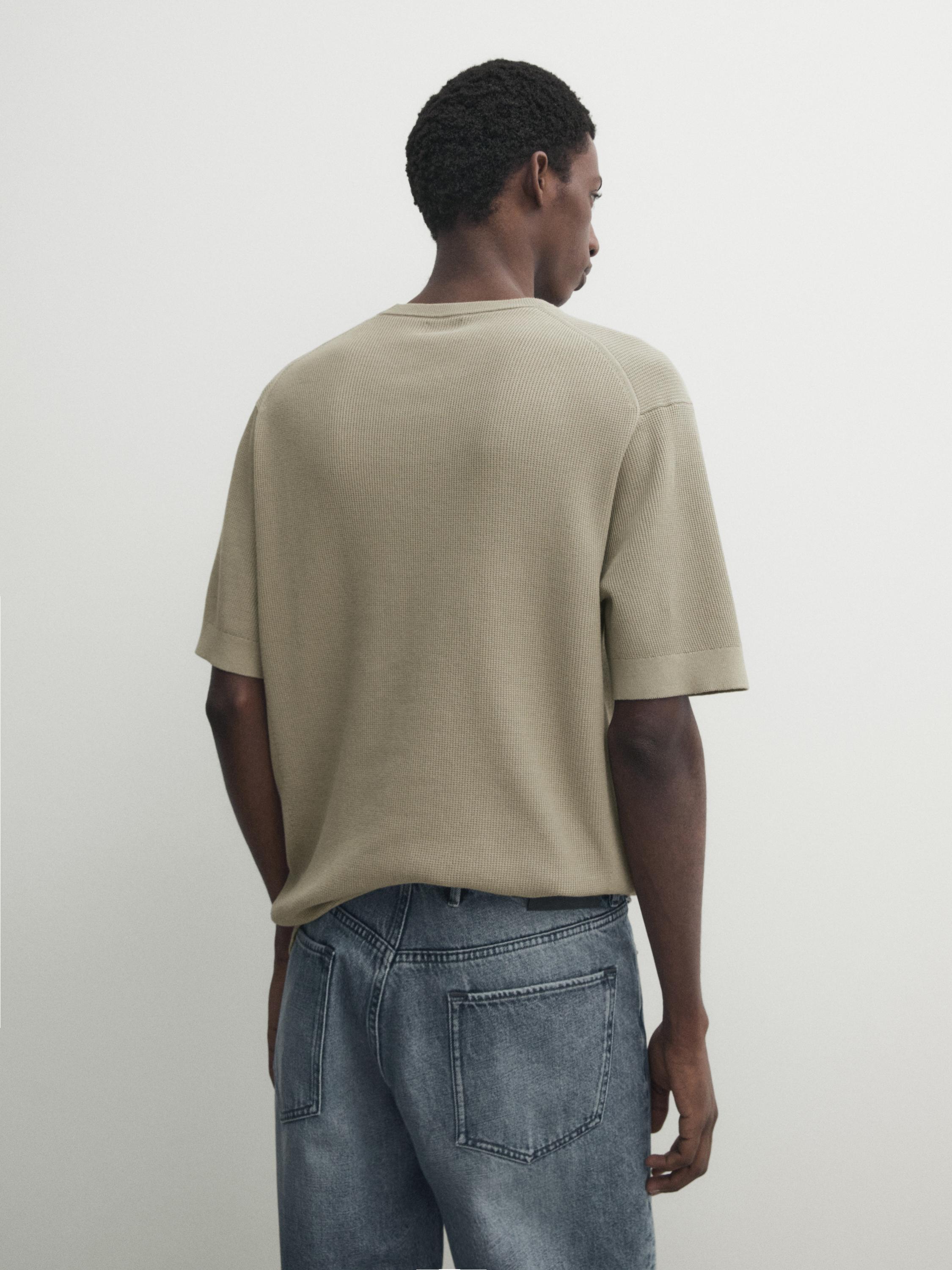 T-shirt en maille de coton à manches courtes