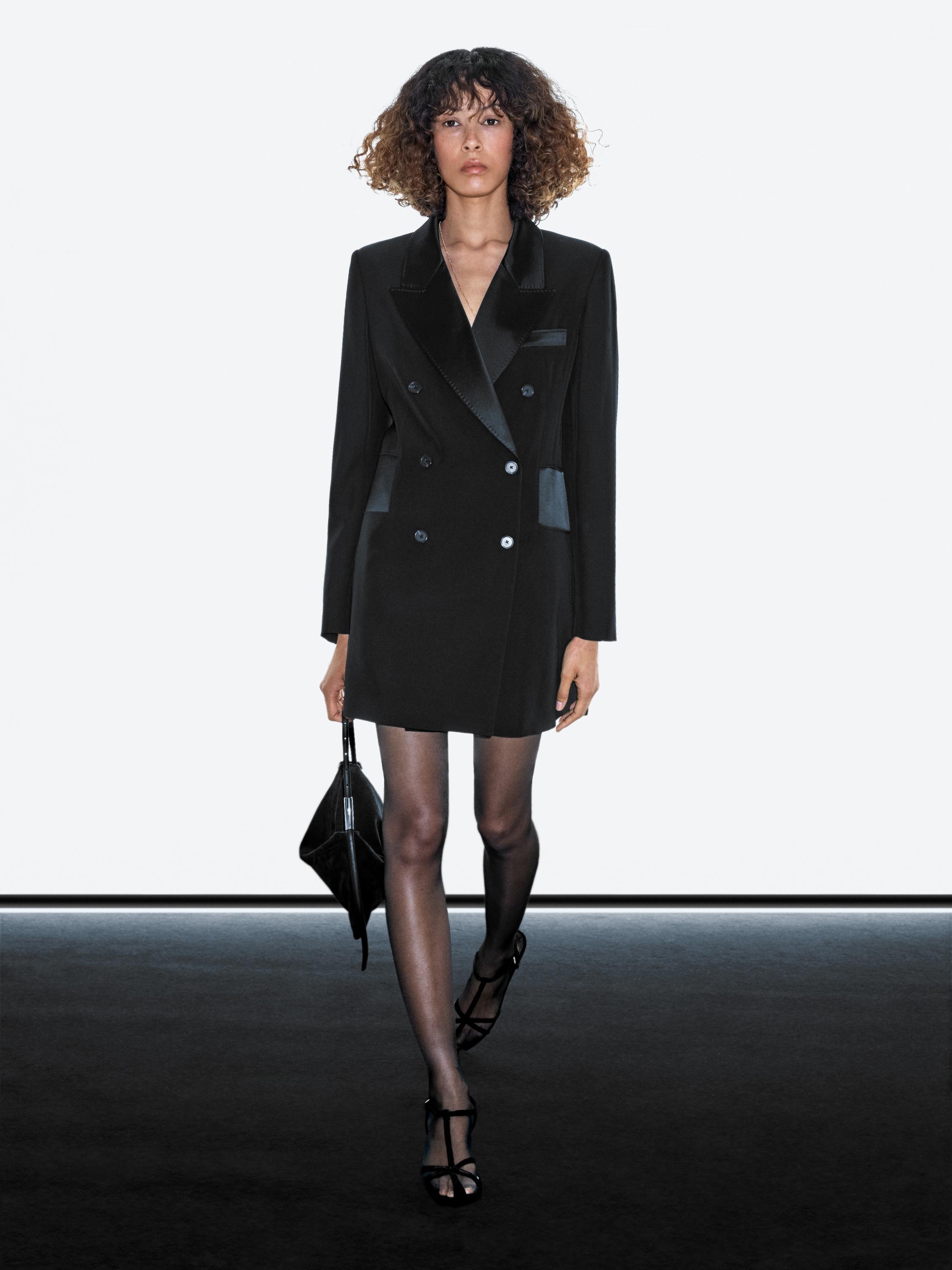 Blazer-style dress with satin detail