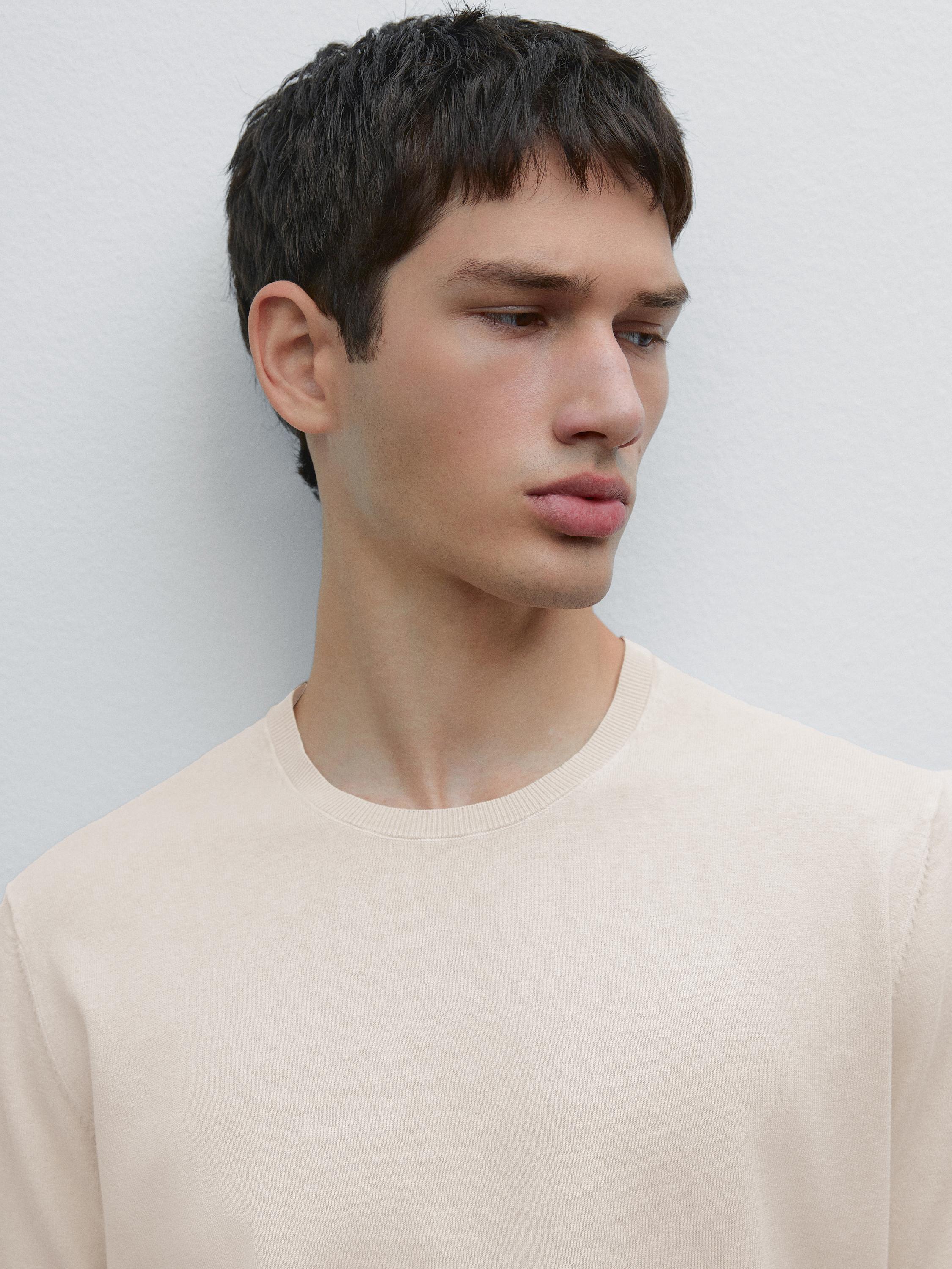 T-shirt en maille de coton mélangé