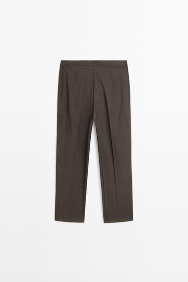 100% cool wool pleated pants — DARK GREY 6