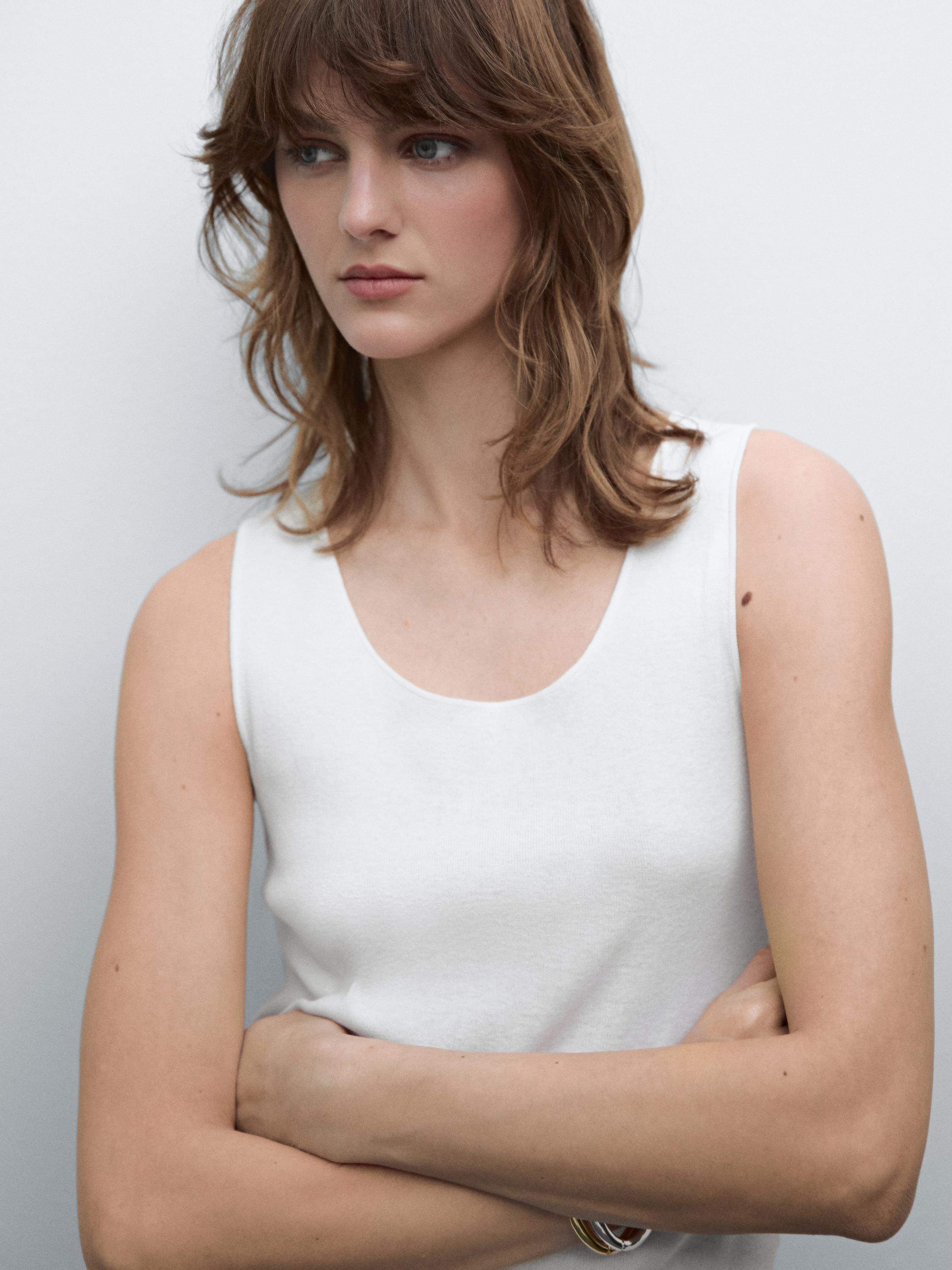 Top punto mezcla algodón