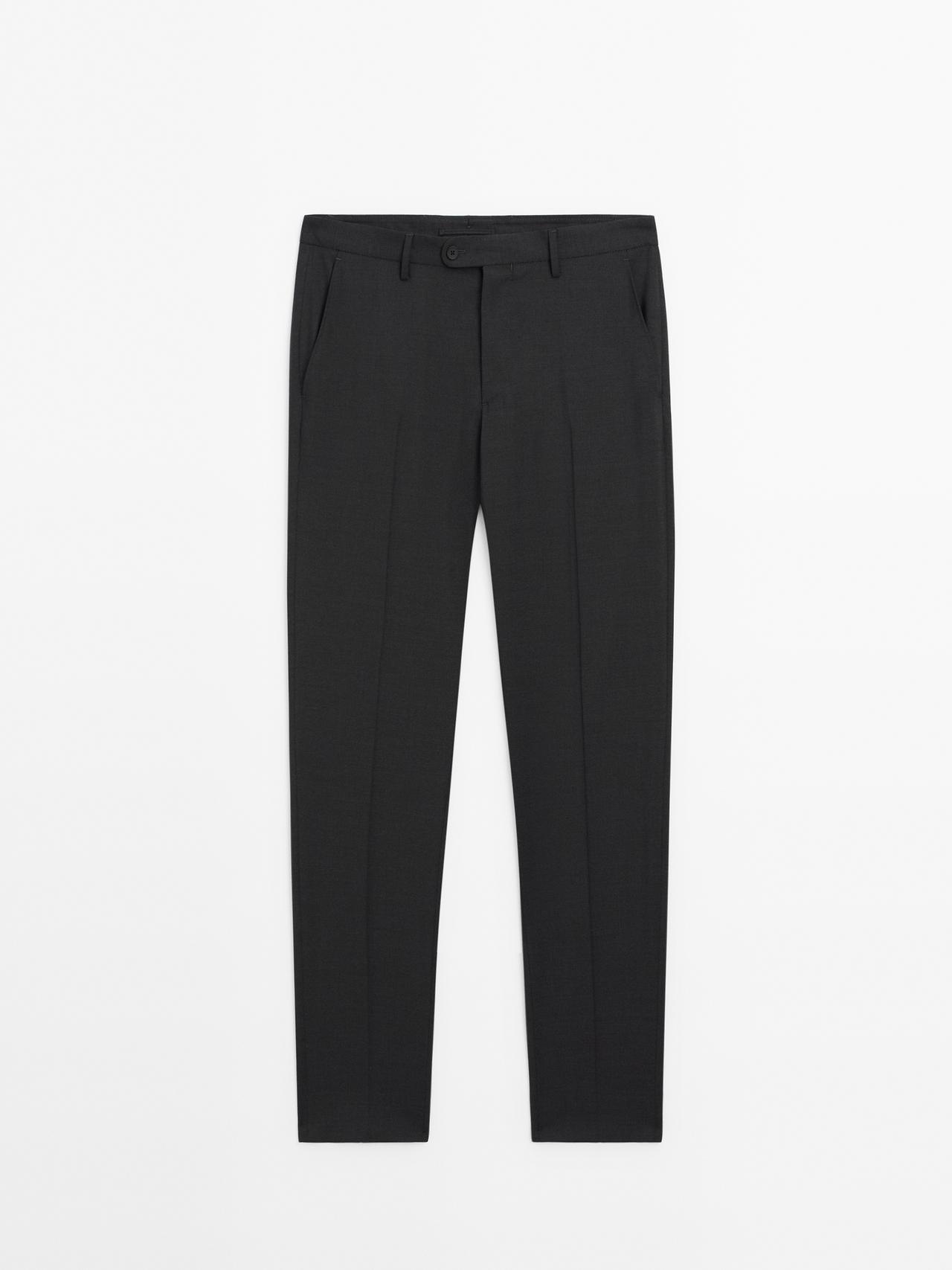 Massimo Dutti - Herre - Habitbukser I 100 % Uld - Grå - 42