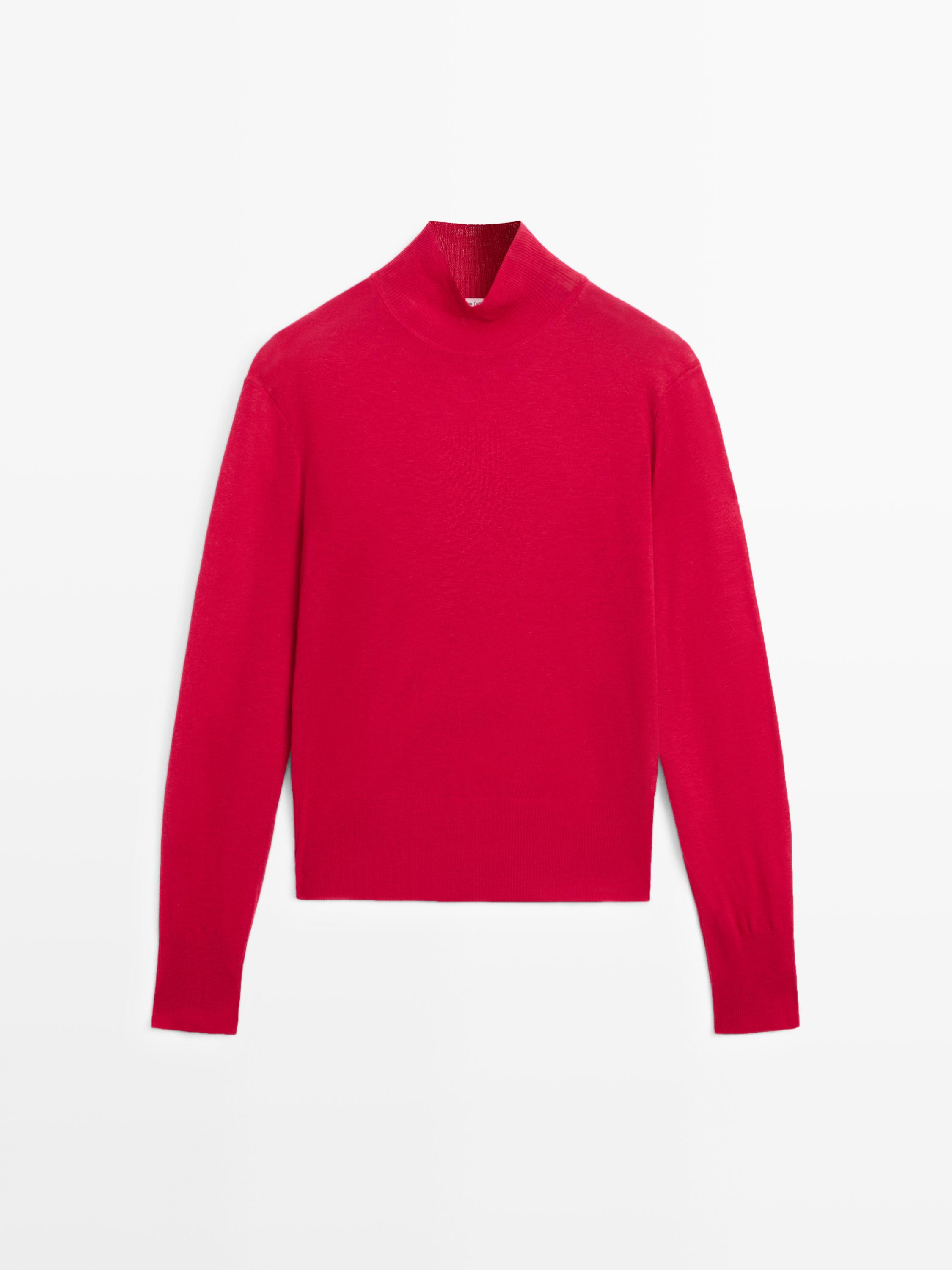 Knit 100% wool mock turtleneck sweater - STUDIO