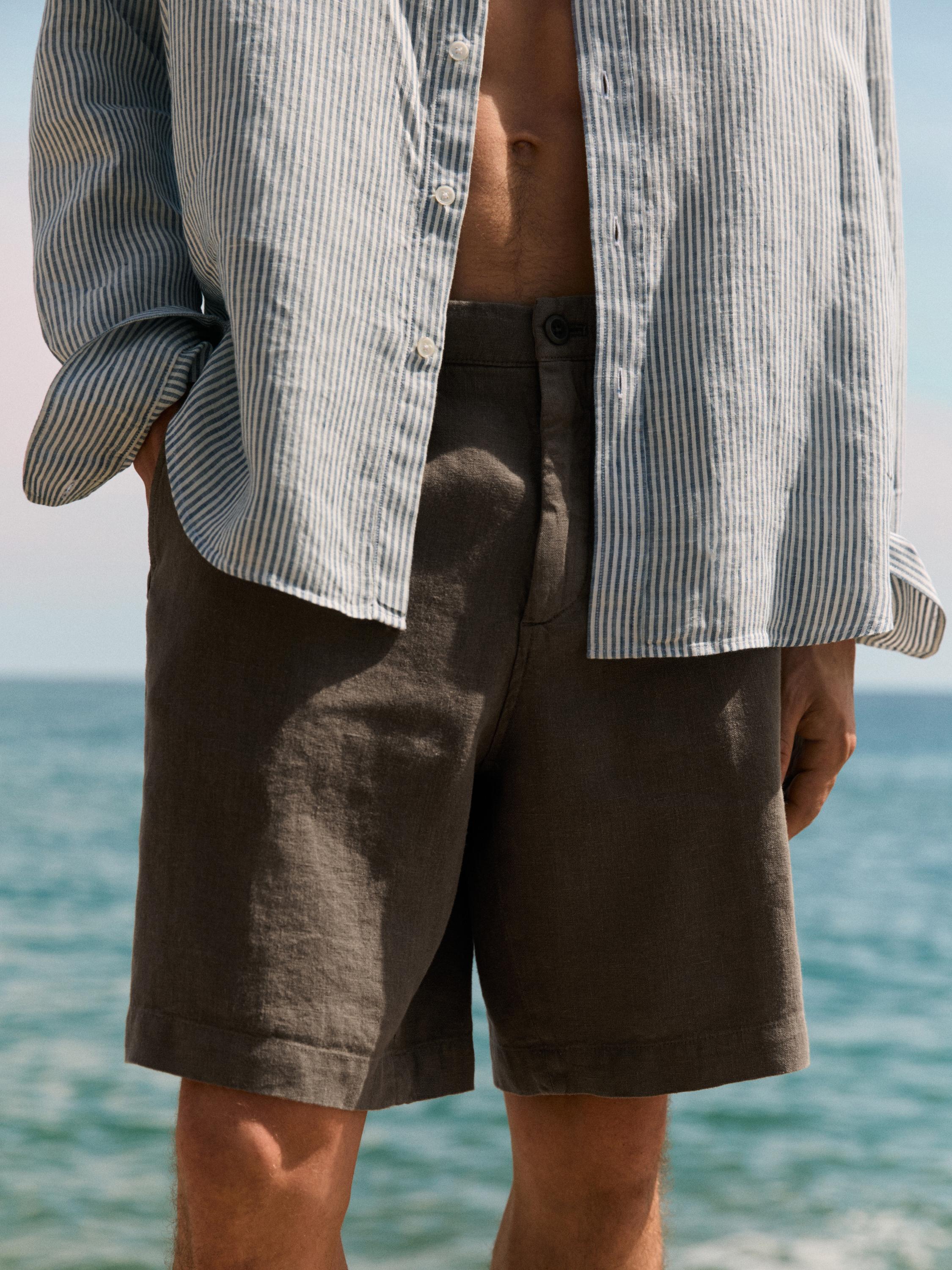 100% linen Bermuda shorts