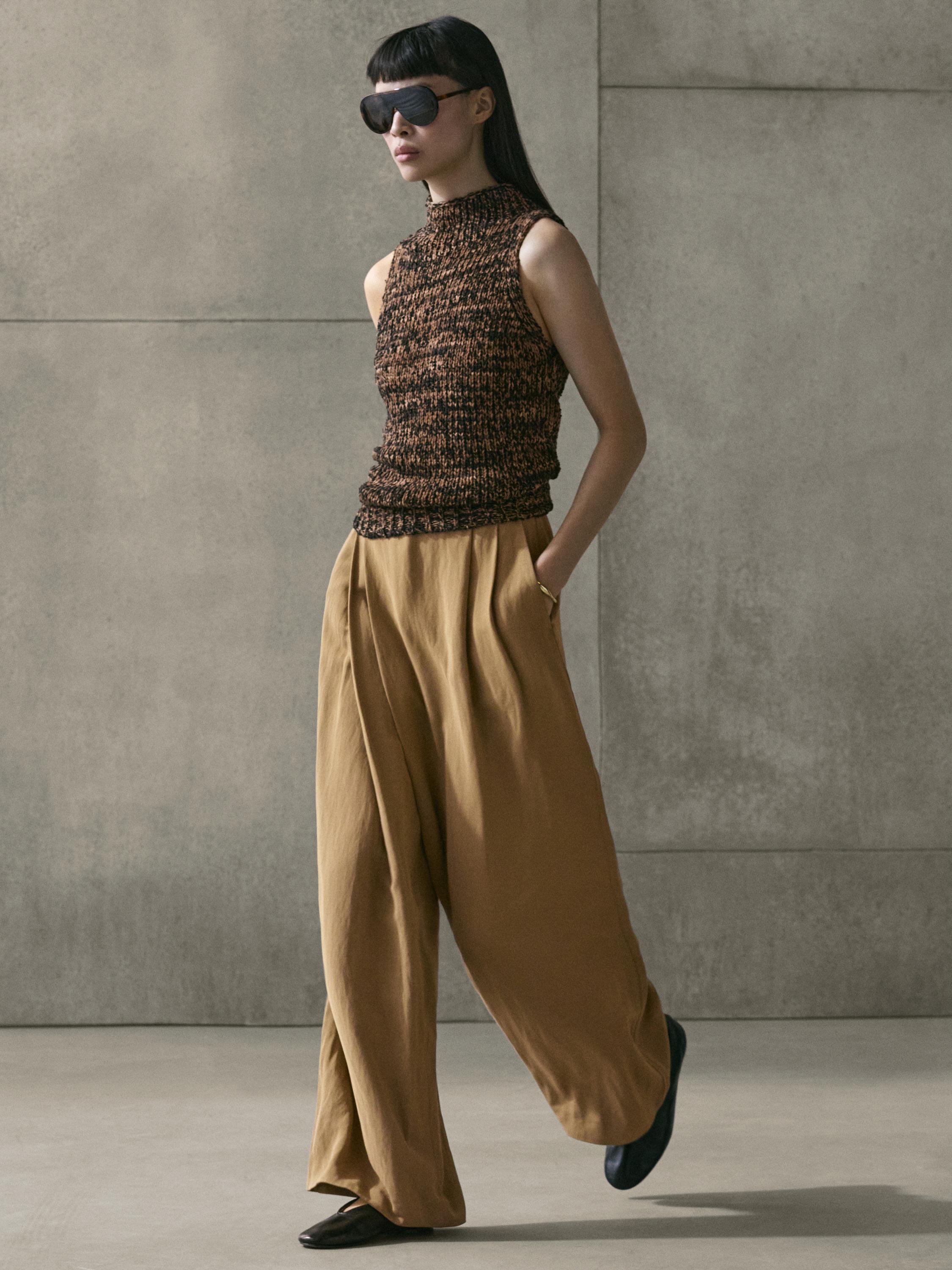 Flowing pareo trousers — BEIGE