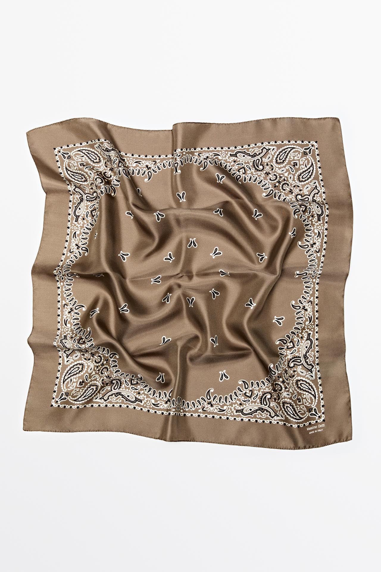 Paisley print scarf — MOLE BROWN