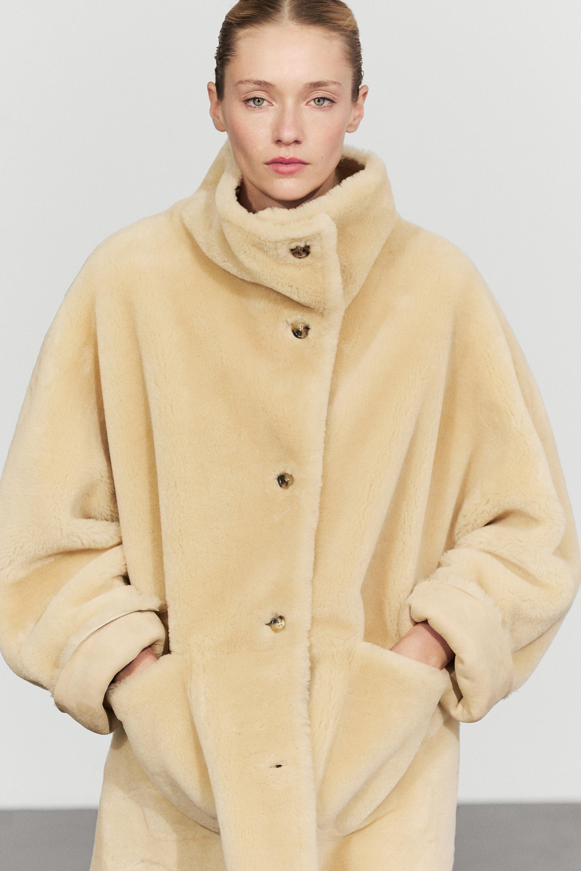 Reversible fur leather coat