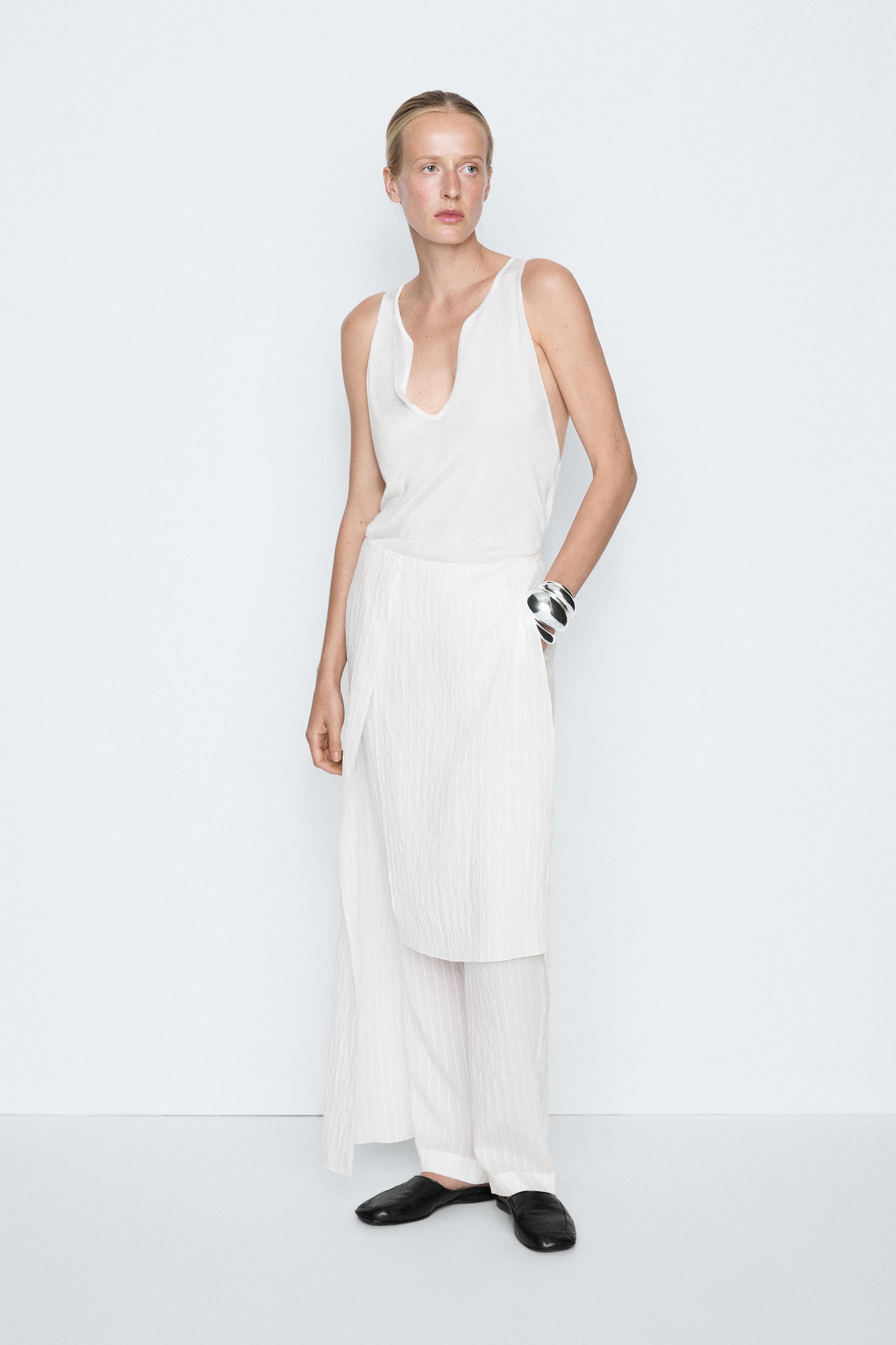 Asymmetric striped skort - STUDIO