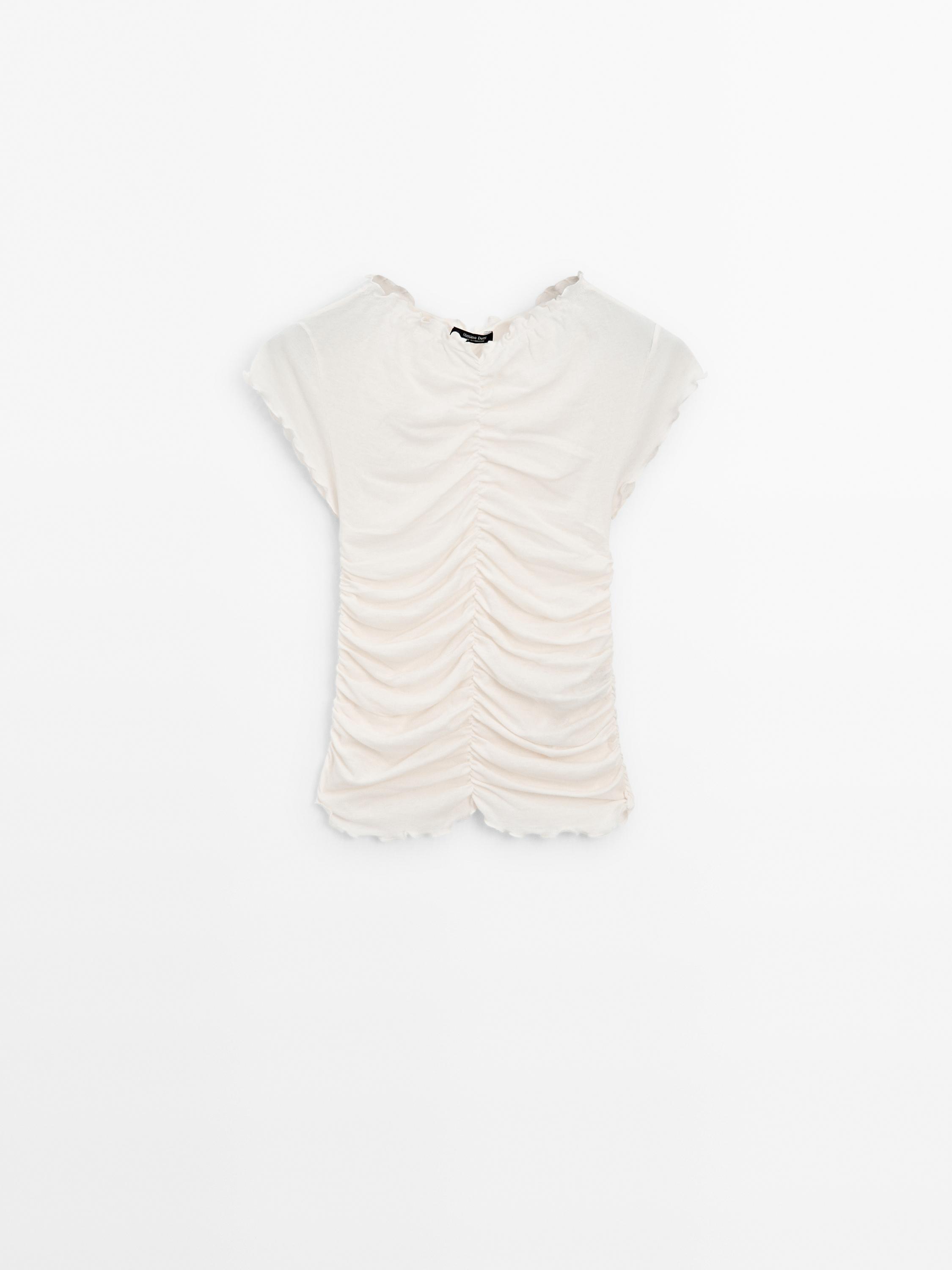 Camiseta detalle frunces algodón