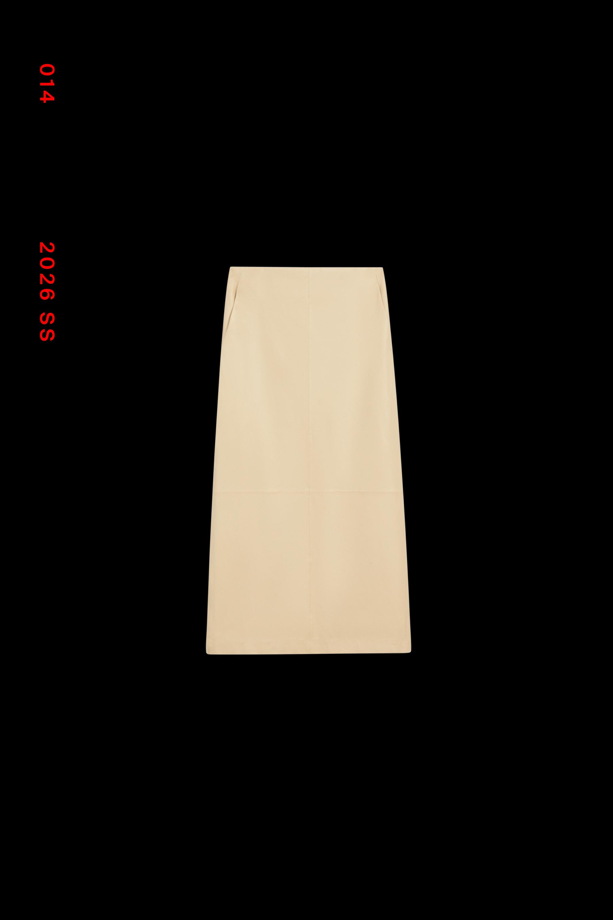 Nappa leather midi skirt — Vanilla