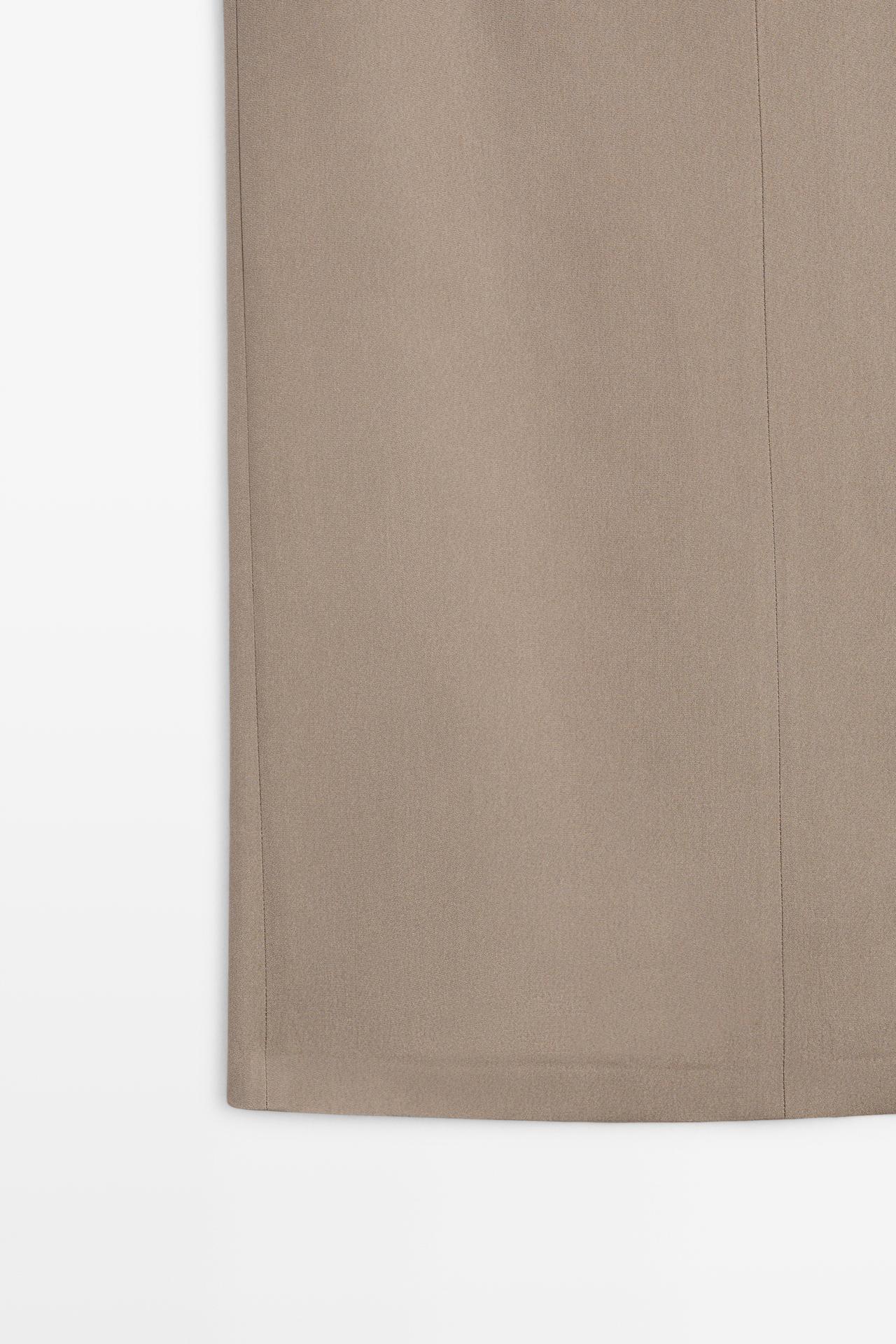 Flowing straight midi skirt - STUDIO — STONE