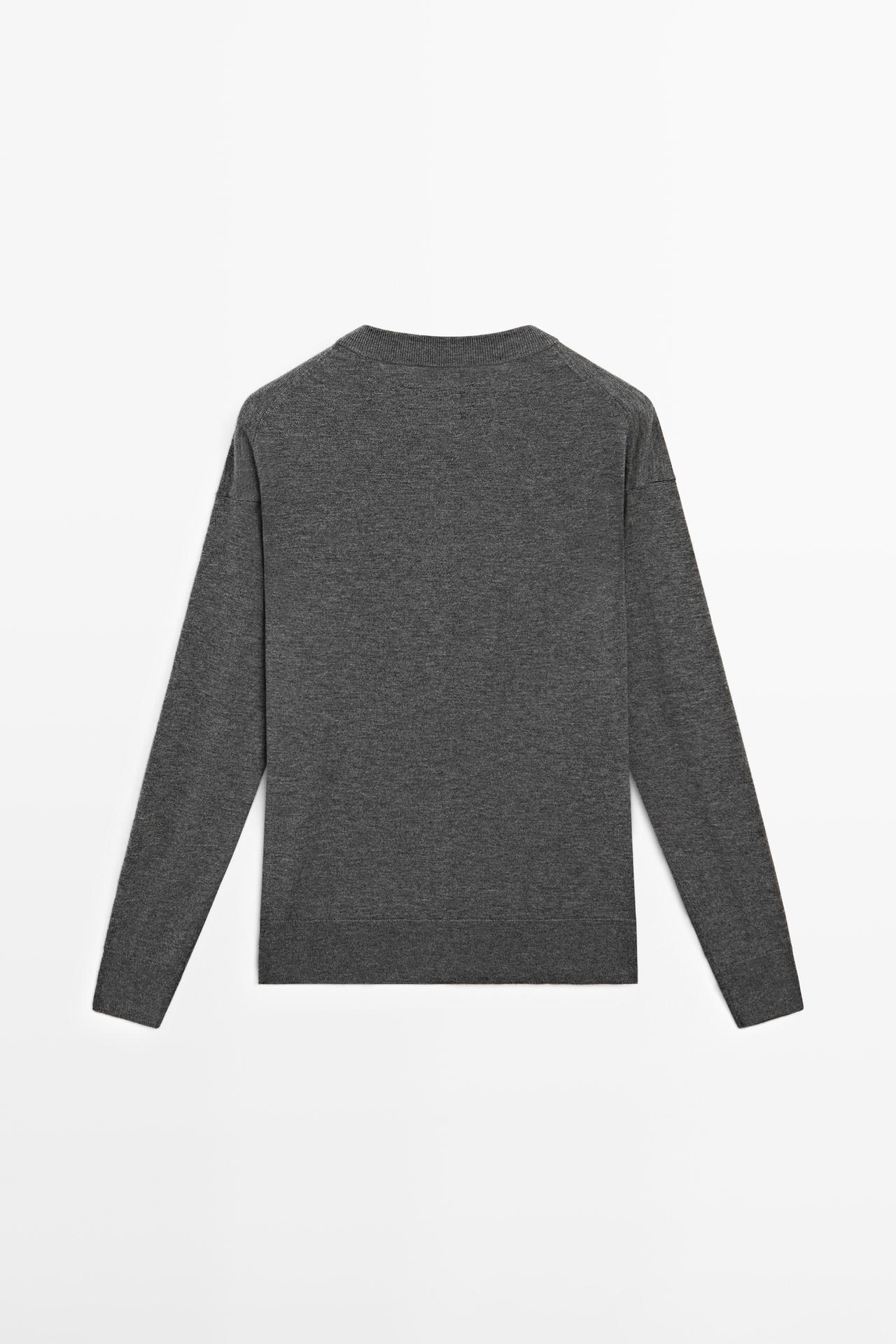 Long knit buttoned cardigan — MEDIUM GREY