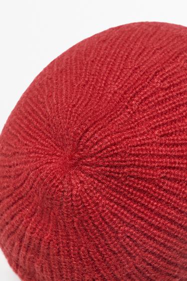 100% cashmere knit beanie — RED 5