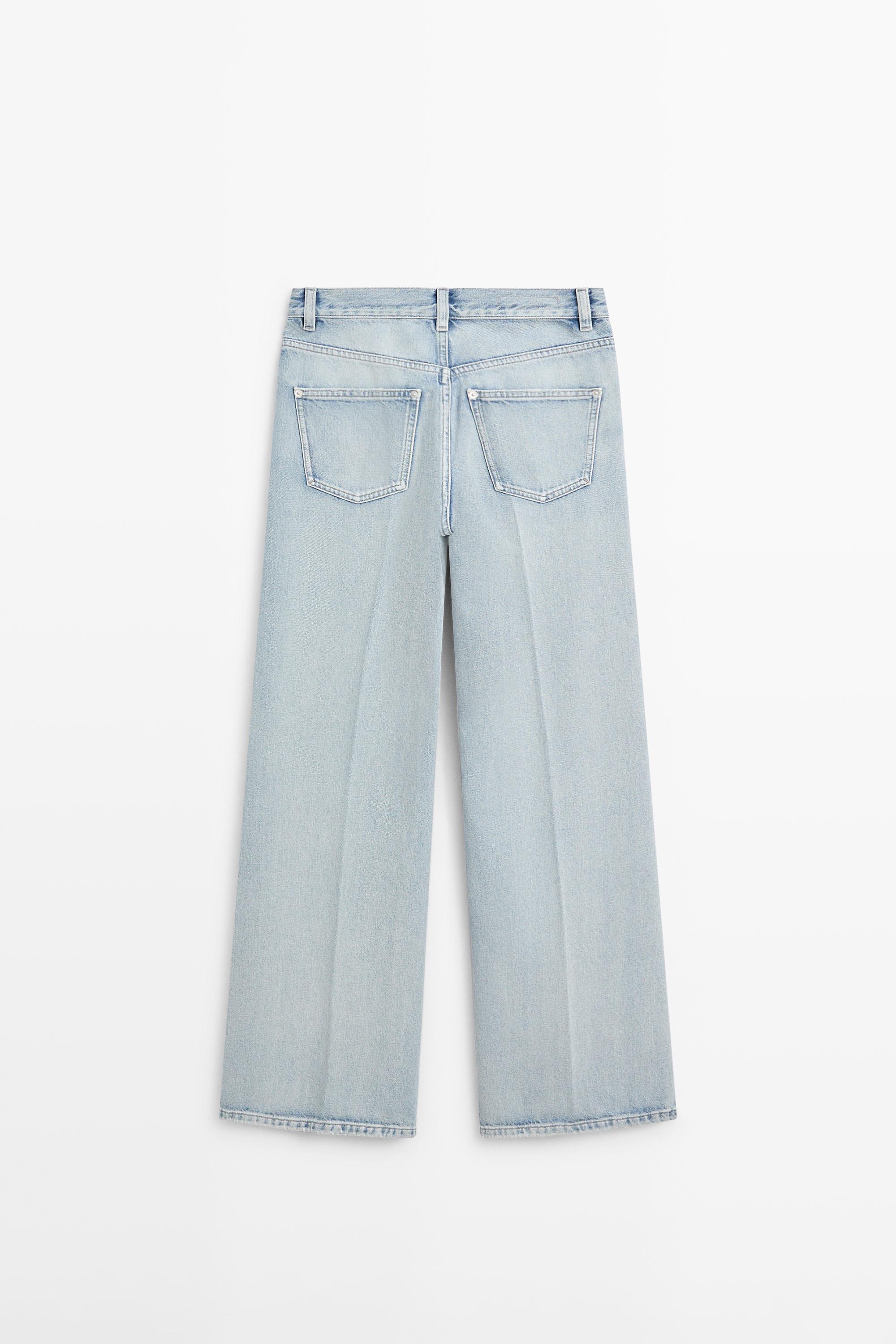 High-waist palazzo jeans — Light Blue