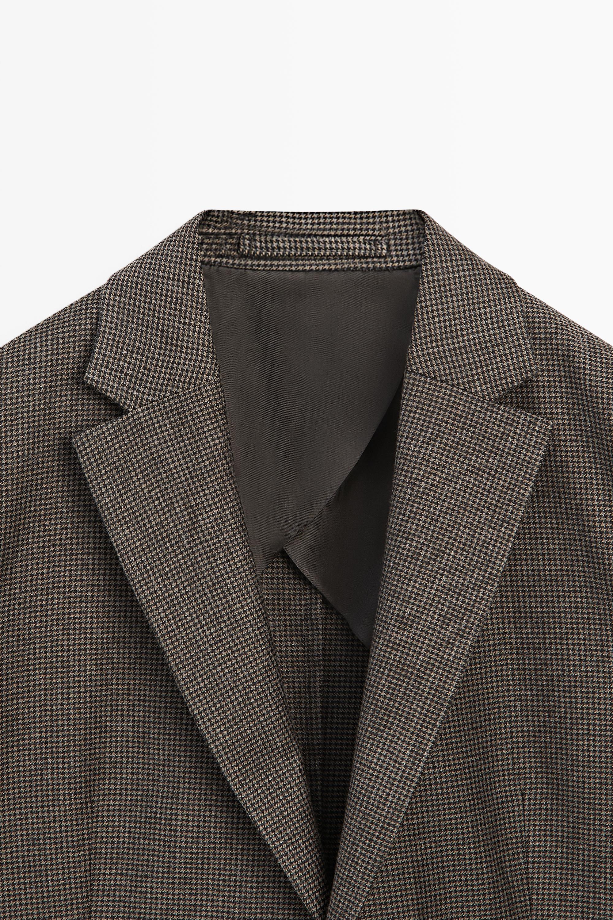 Wool-blend blazer with pocket details — BROWN