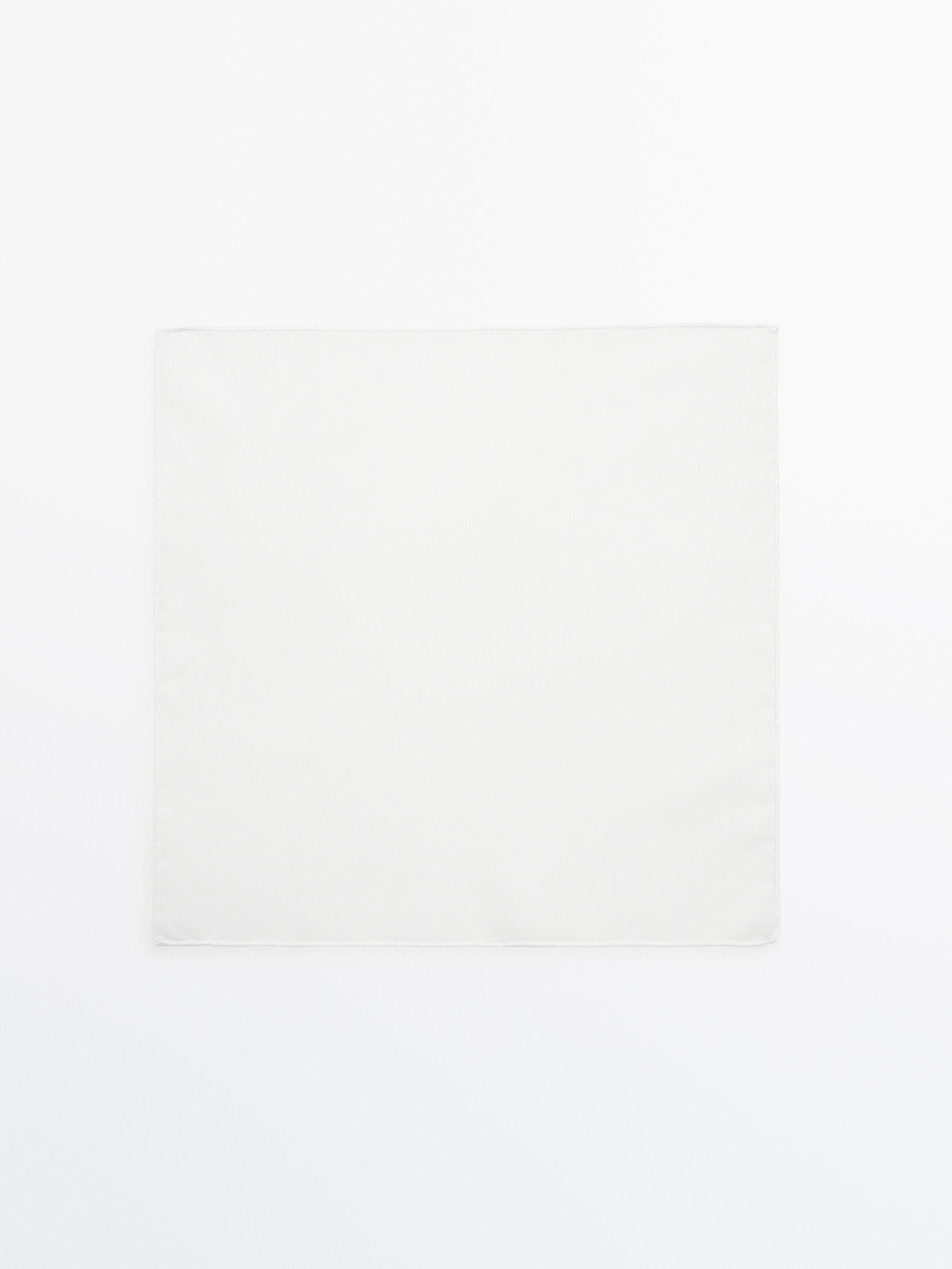 Pañuelo Liso 100% Algodón - Blanco - 01 - Massimo Dutti - Hombre