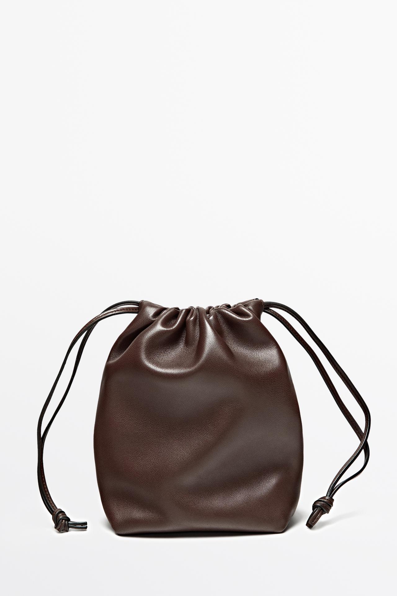 Nappa leather bucket bag — Chocolate