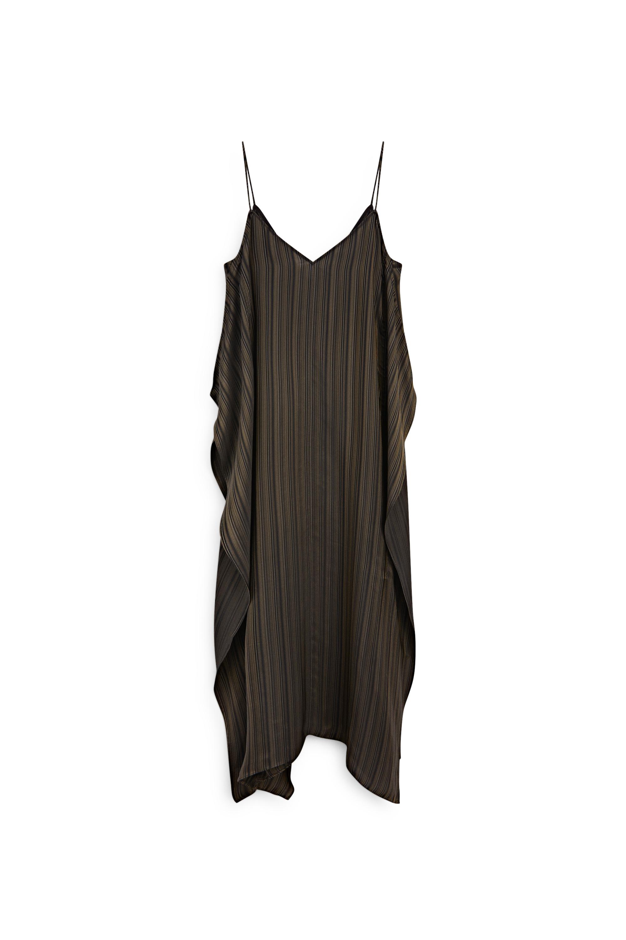 Asymmetrical flowing midi dress — DARK GREY