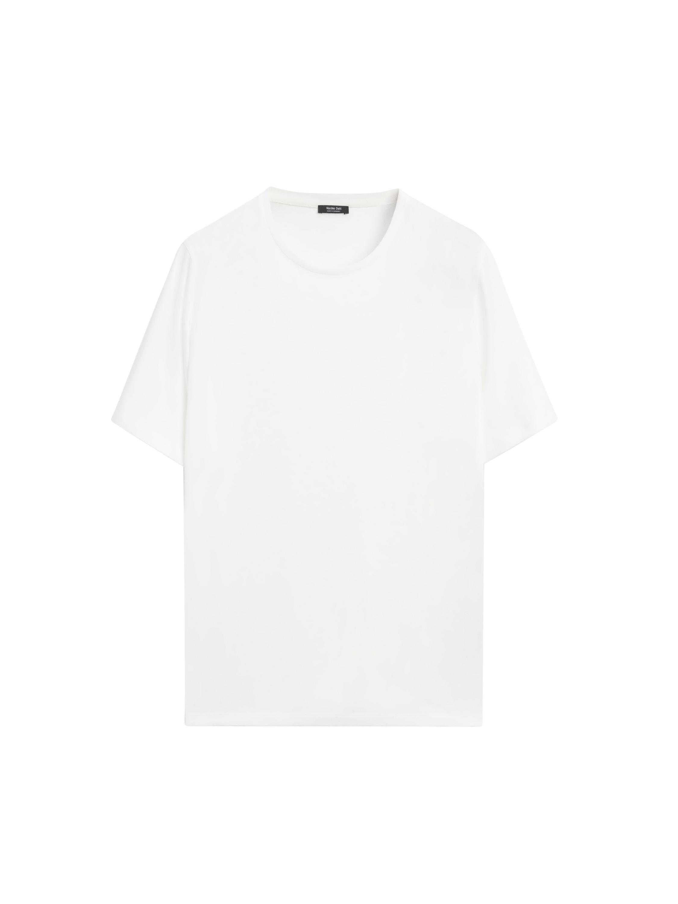 100% mercerised cotton T-shirt — CREAM