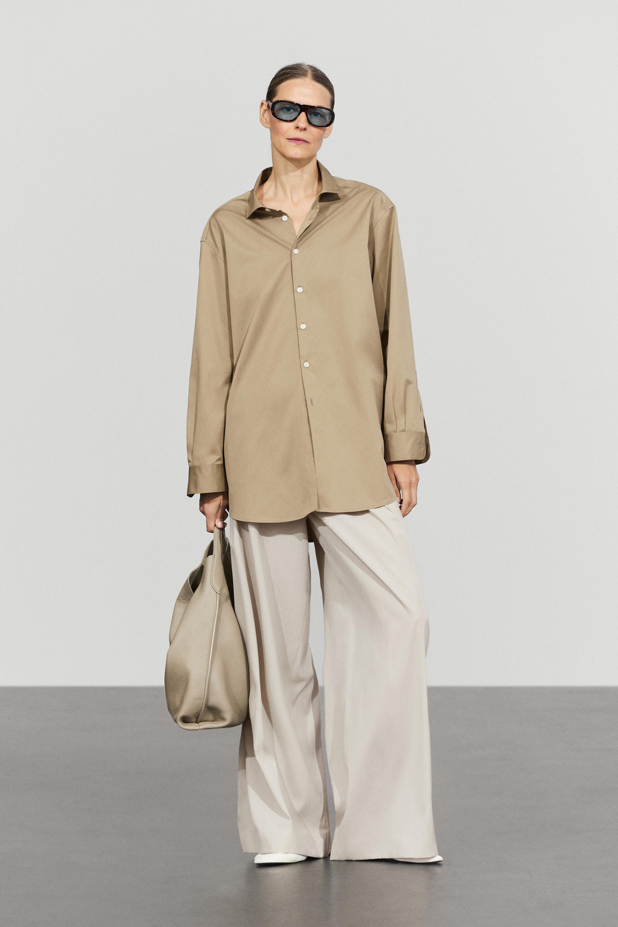 100% cotton poplin shirt — GREENISH