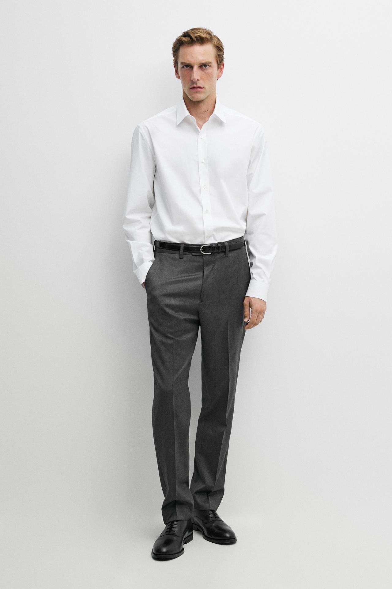 100% cotton relaxed fit shirt — WHITE