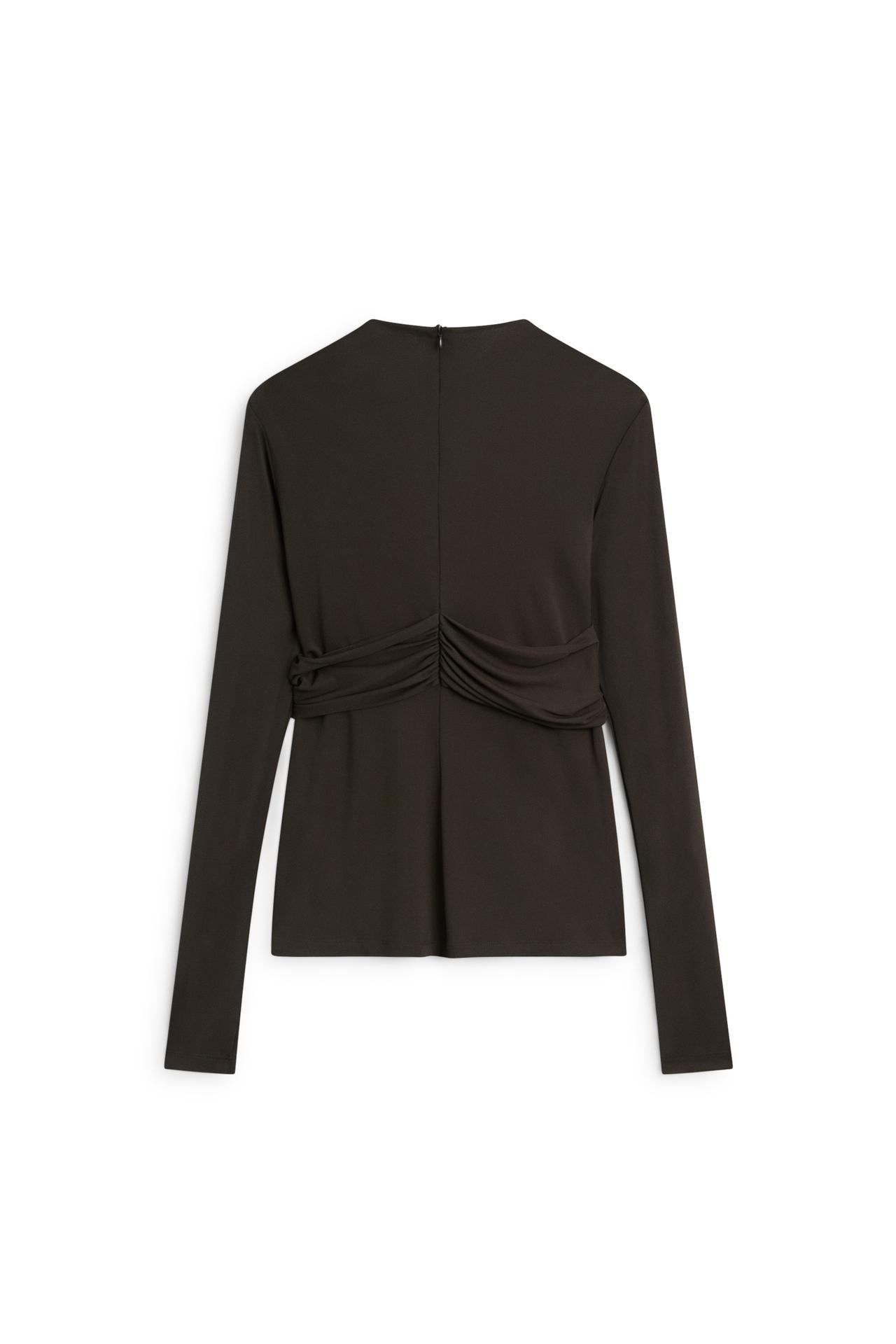 Draped long sleeve top - LIMITED EDITION — BROWN