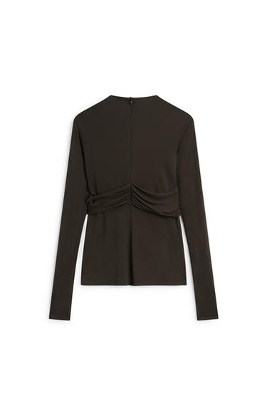 Draped long sleeve top - LIMITED EDITION — BROWN 7