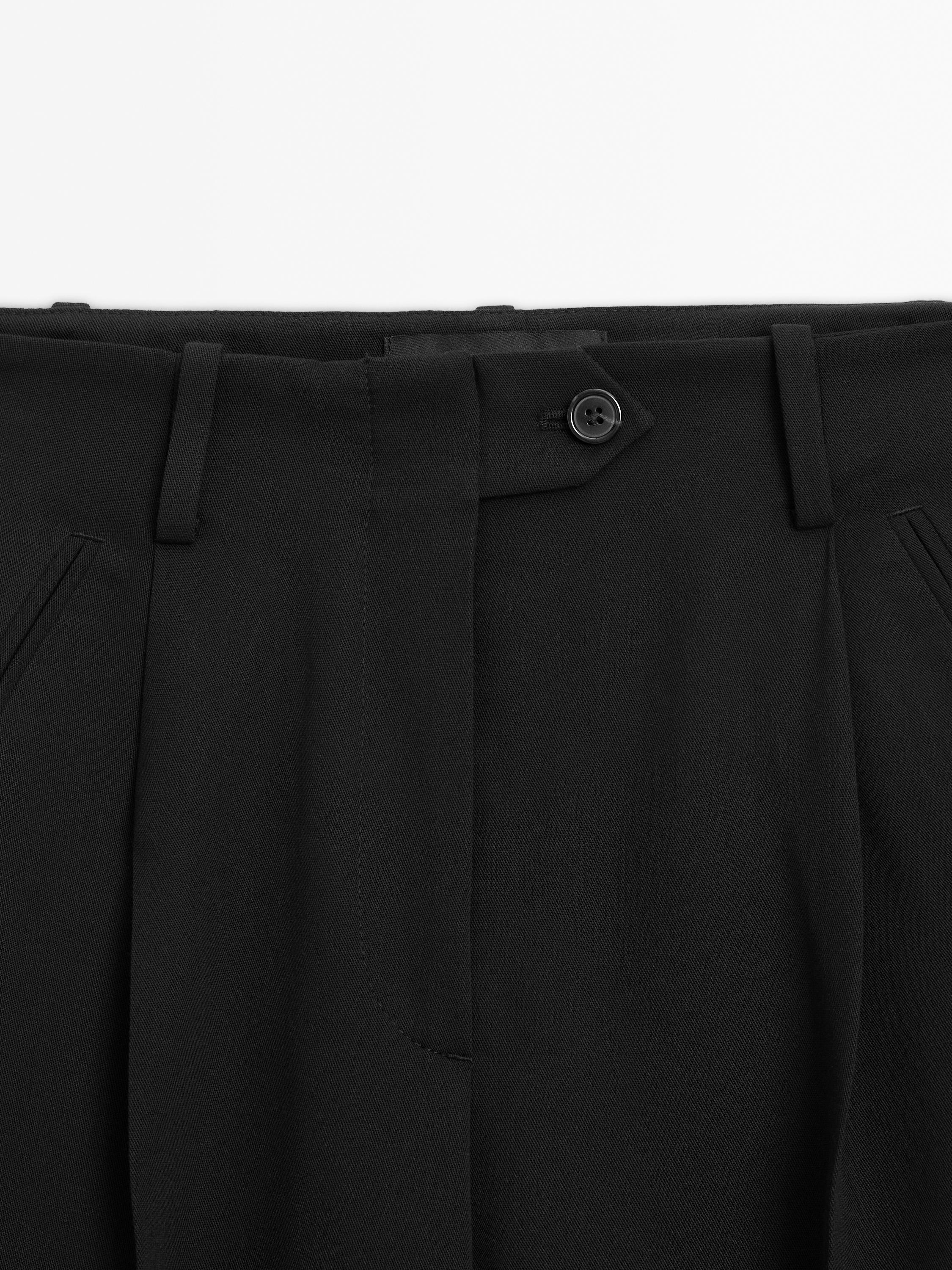 Darted trousers with tab detail