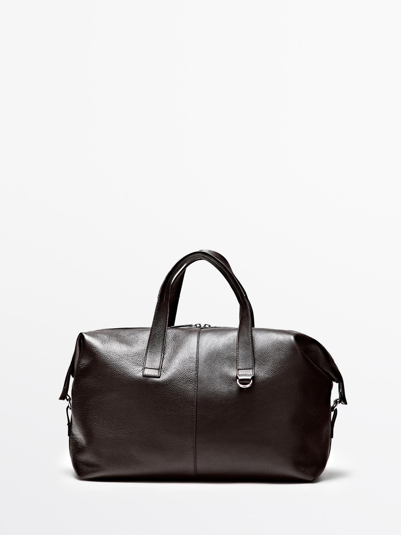 Bolso Duffle Piel Napa - Marrón - 01 - Massimo Dutti - Hombre