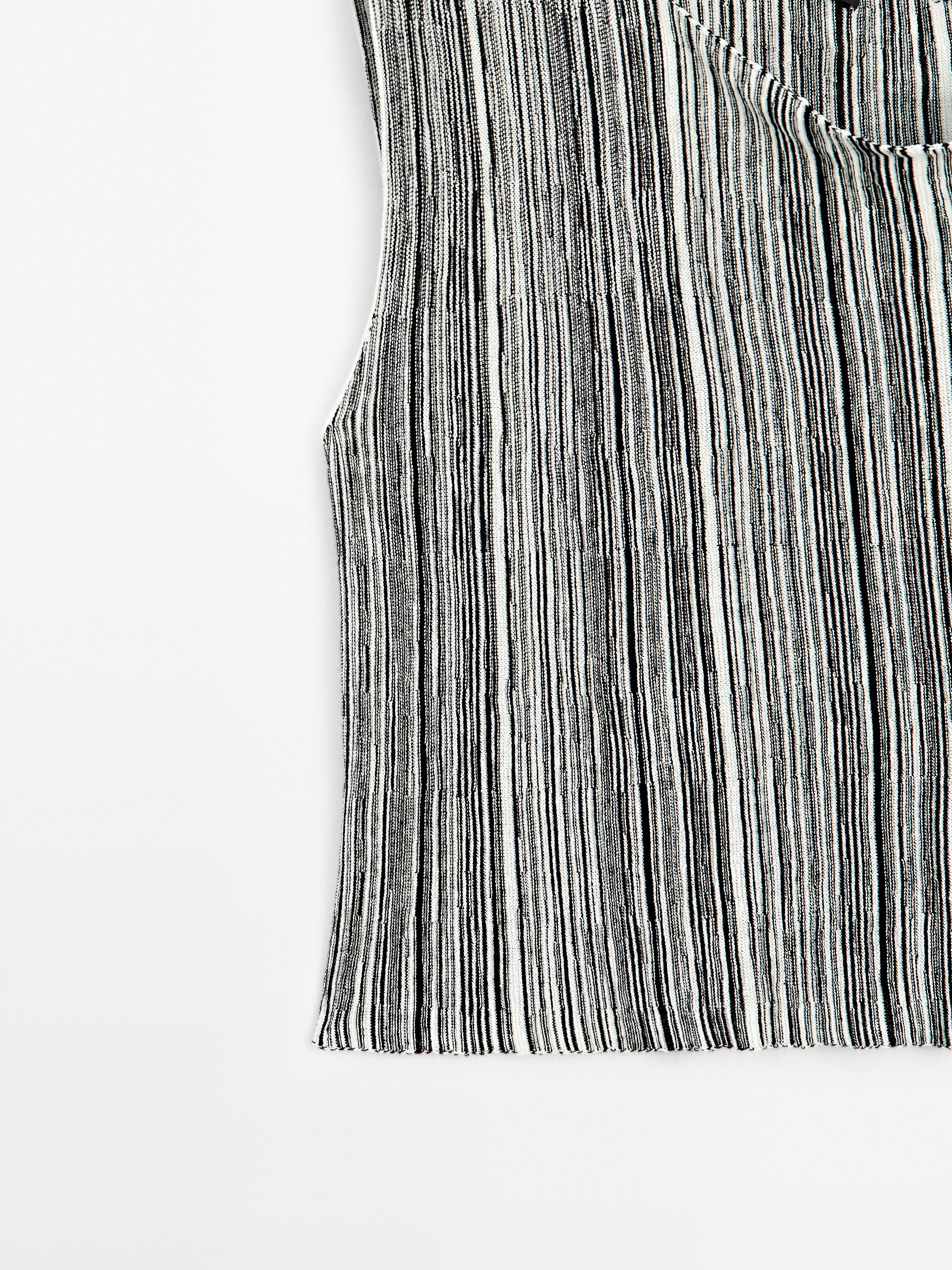 Knit top with striped detail