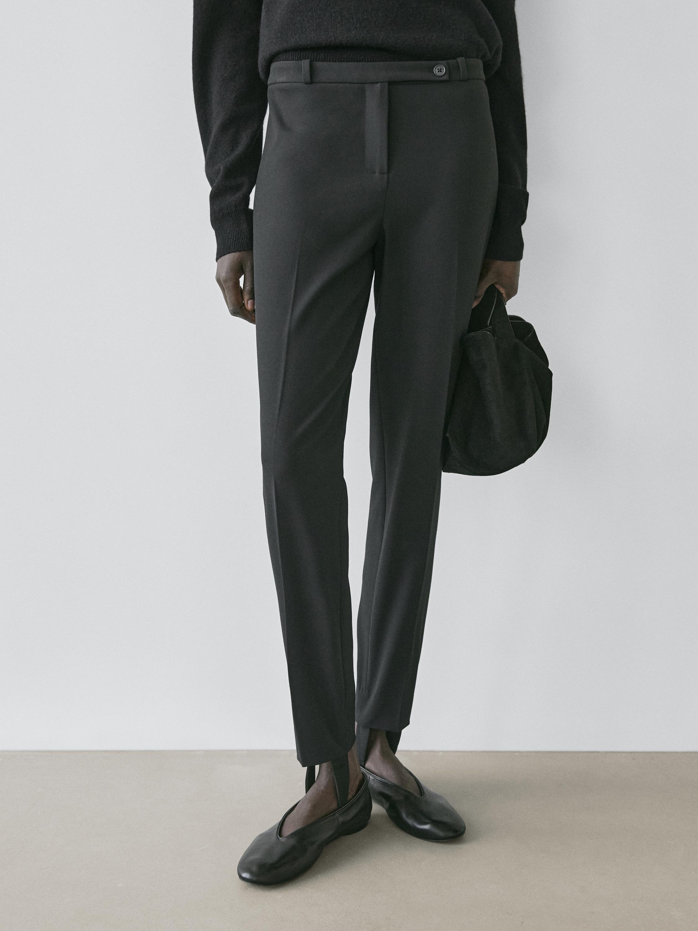 Pants with elasticated hems — BLACK