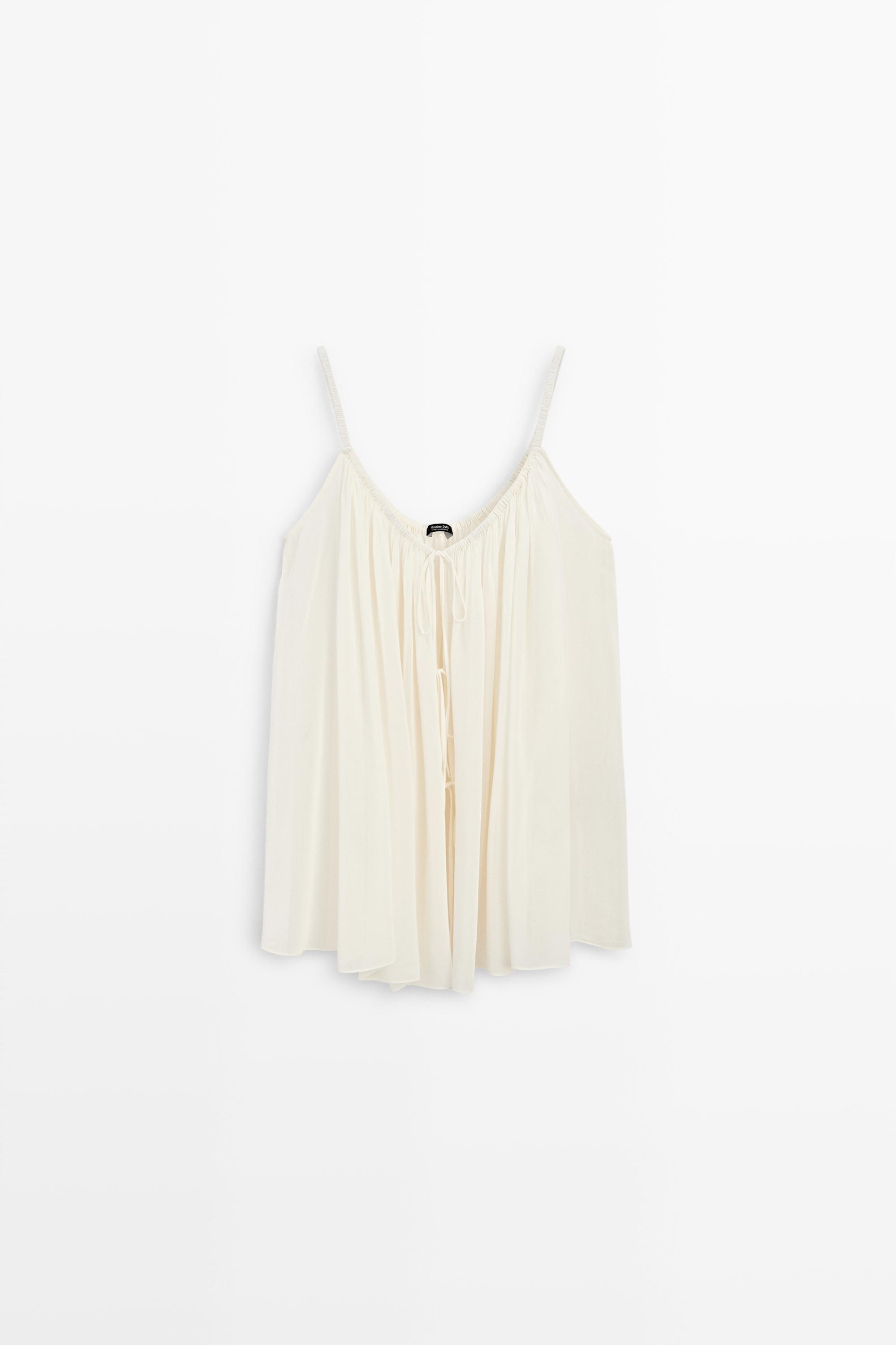 Cotton cupro blend camisole with bow details