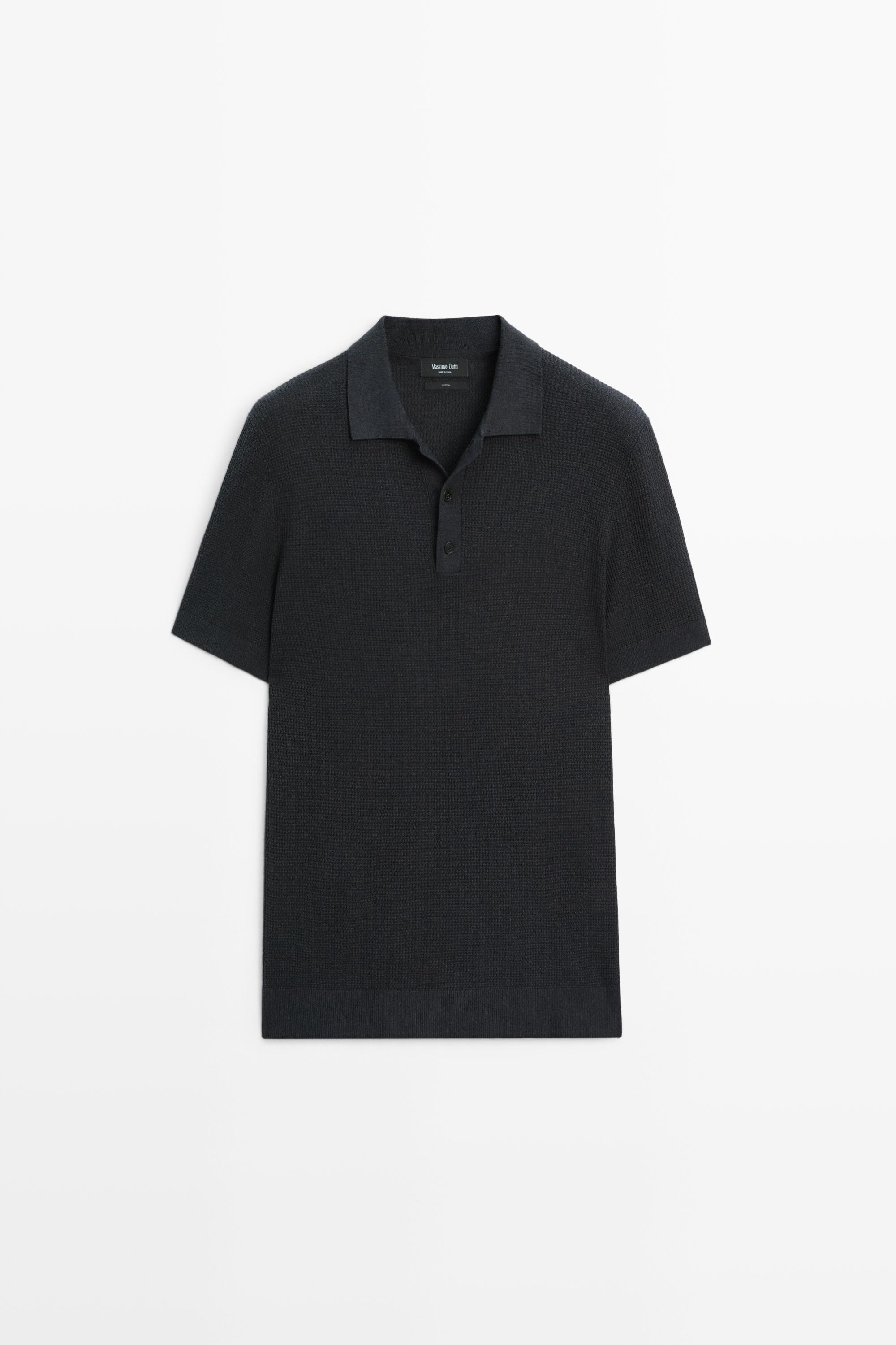 Kaus polo katun 100% dengan kerah berkancing