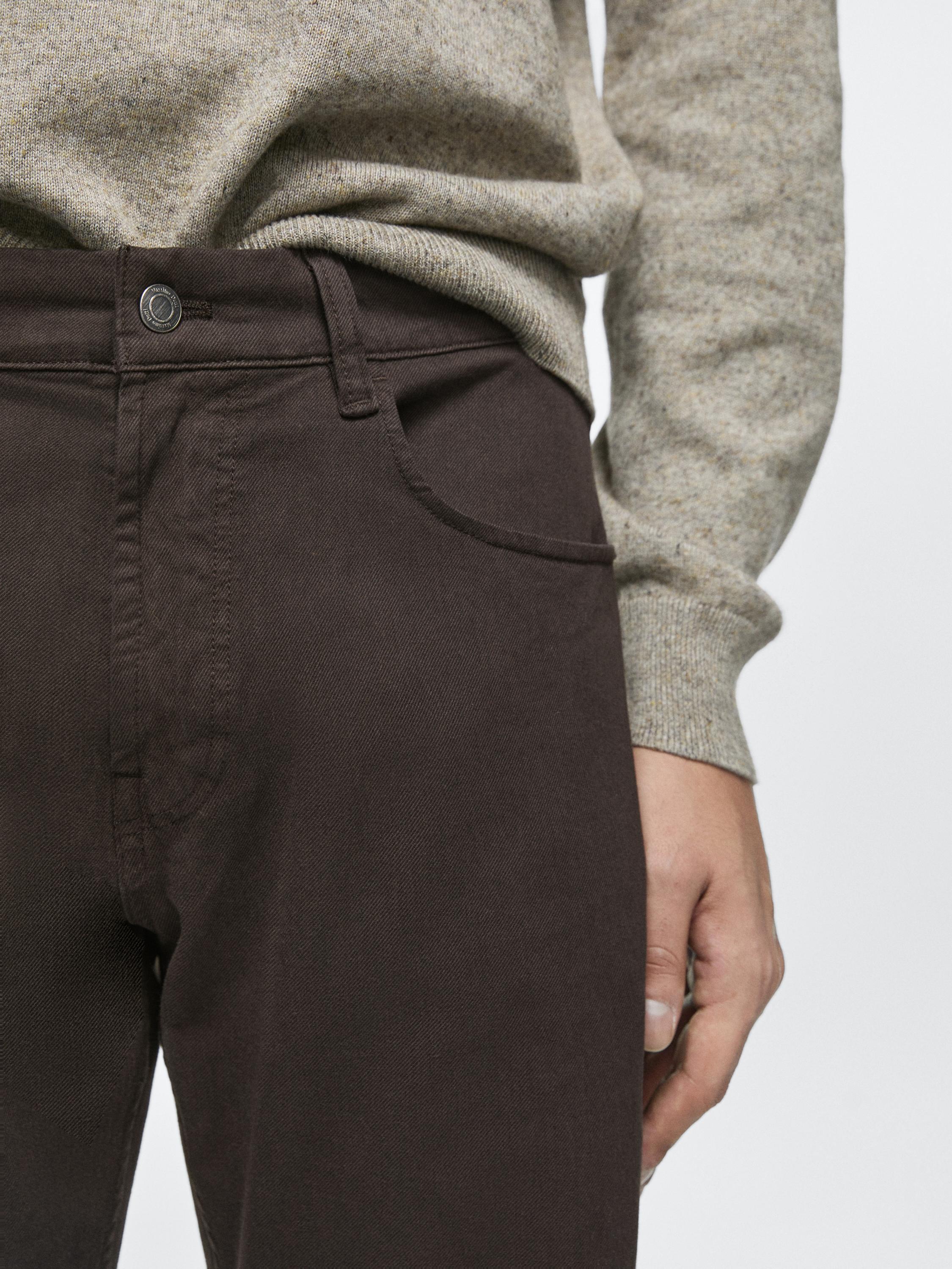Tapered fit jeans — BROWN