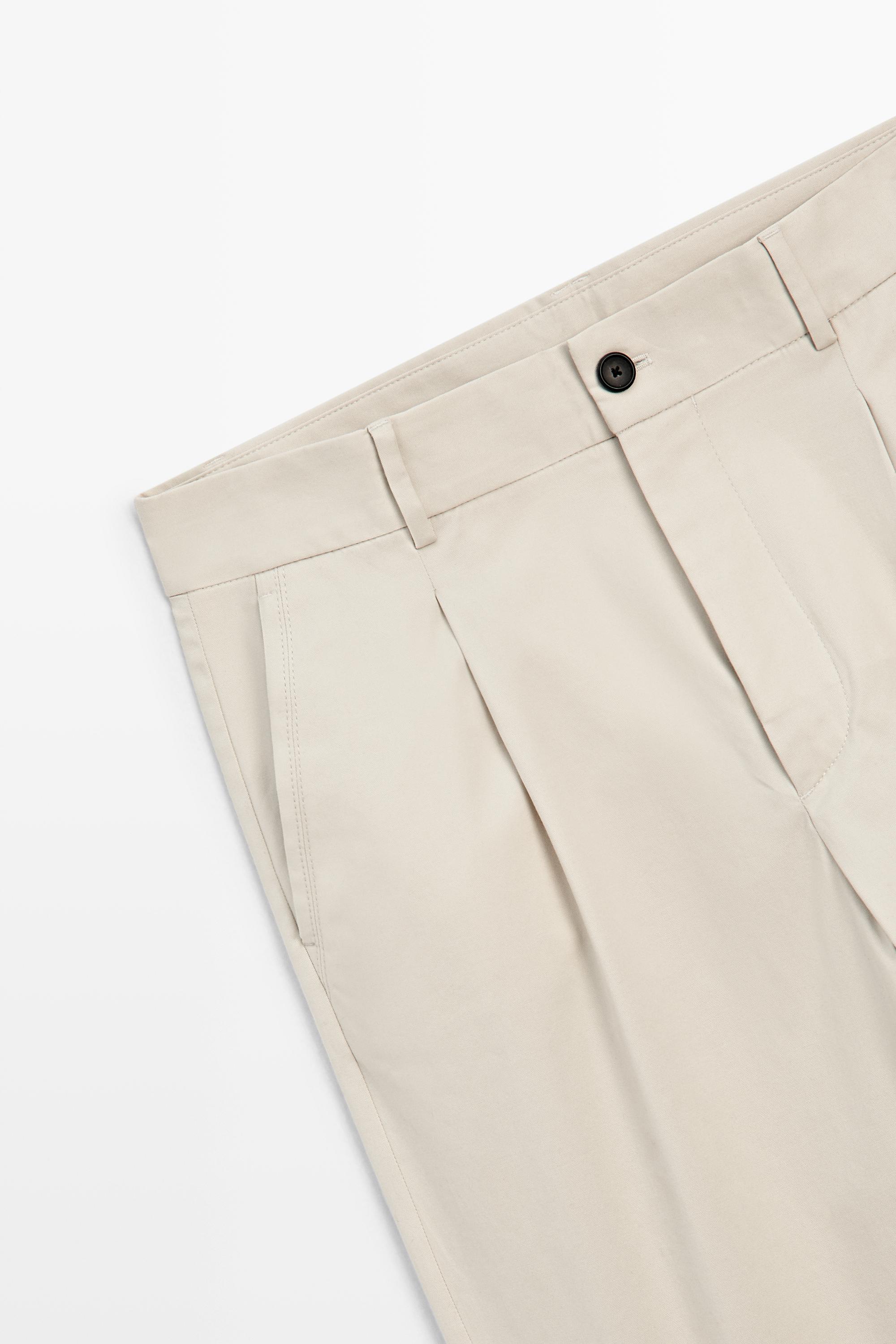 Flowing pants with darts — BEIGE